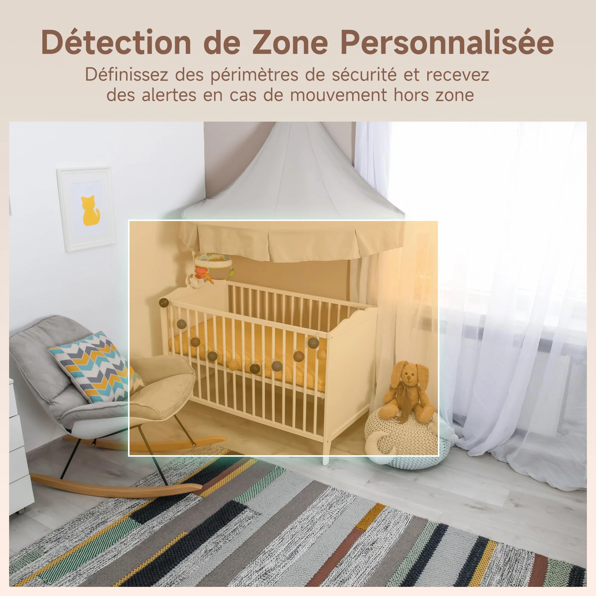 ARENTI Babyphone Camera Bébé, Moniteur Vidéo avec VOX, Détection de Température, Vision Nocturne, Suivi Automatique