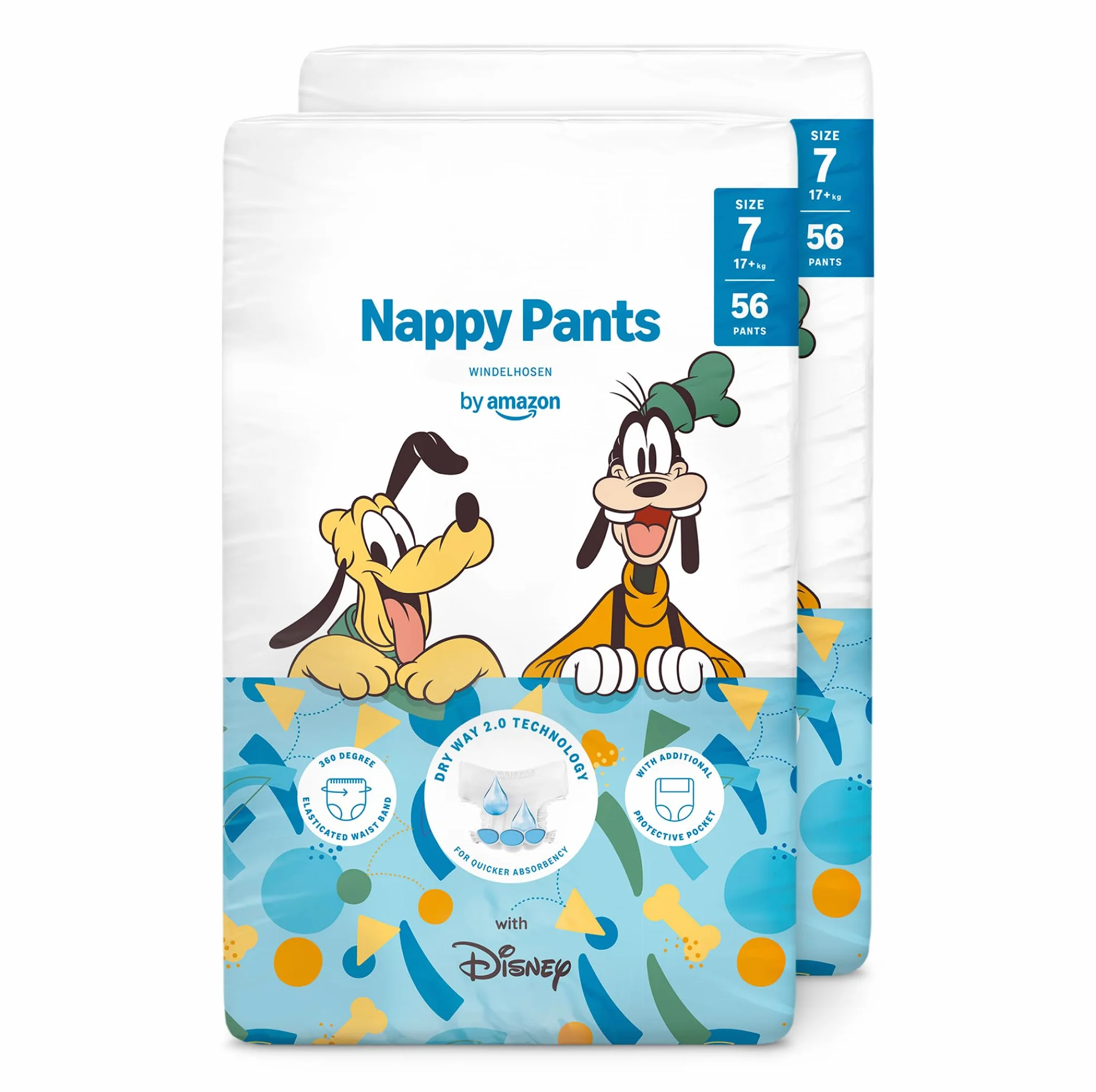 Amazon Disney Couches Taille 7 Lot de 2 Paquets 56 Couches 17 kg+