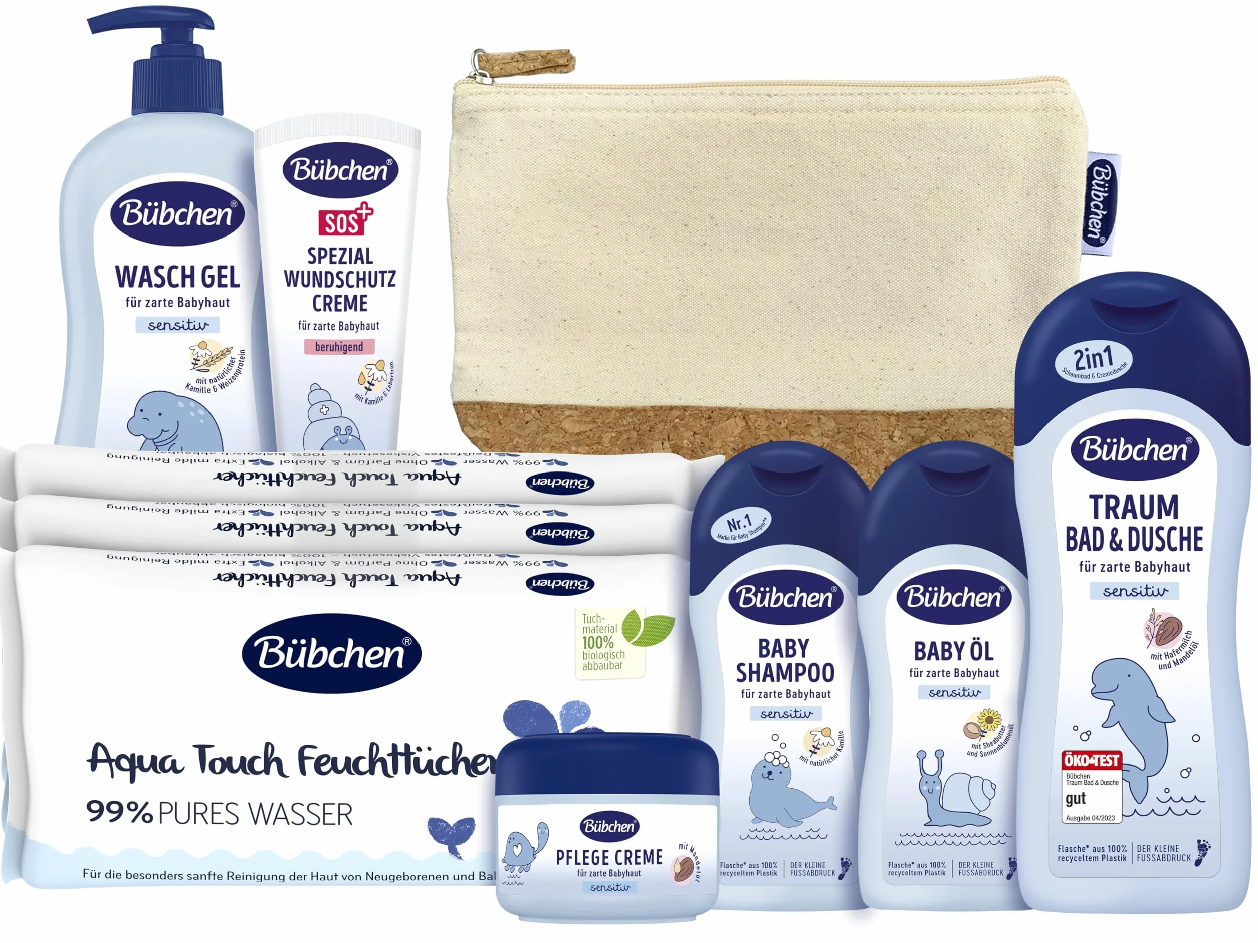 Bübchen Kit de soin pour nouveau-né 7 pièces – Coffret cadeau de produits pour bébé