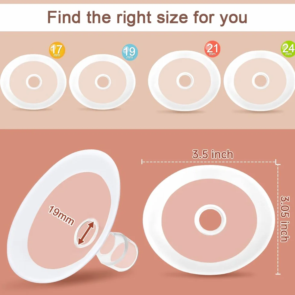 Brides ovales de 19 mm pour pompe Medela, souple compatible PersonalFit Freestyle Maxflow Freestyle Flex Swing Maxi Connector