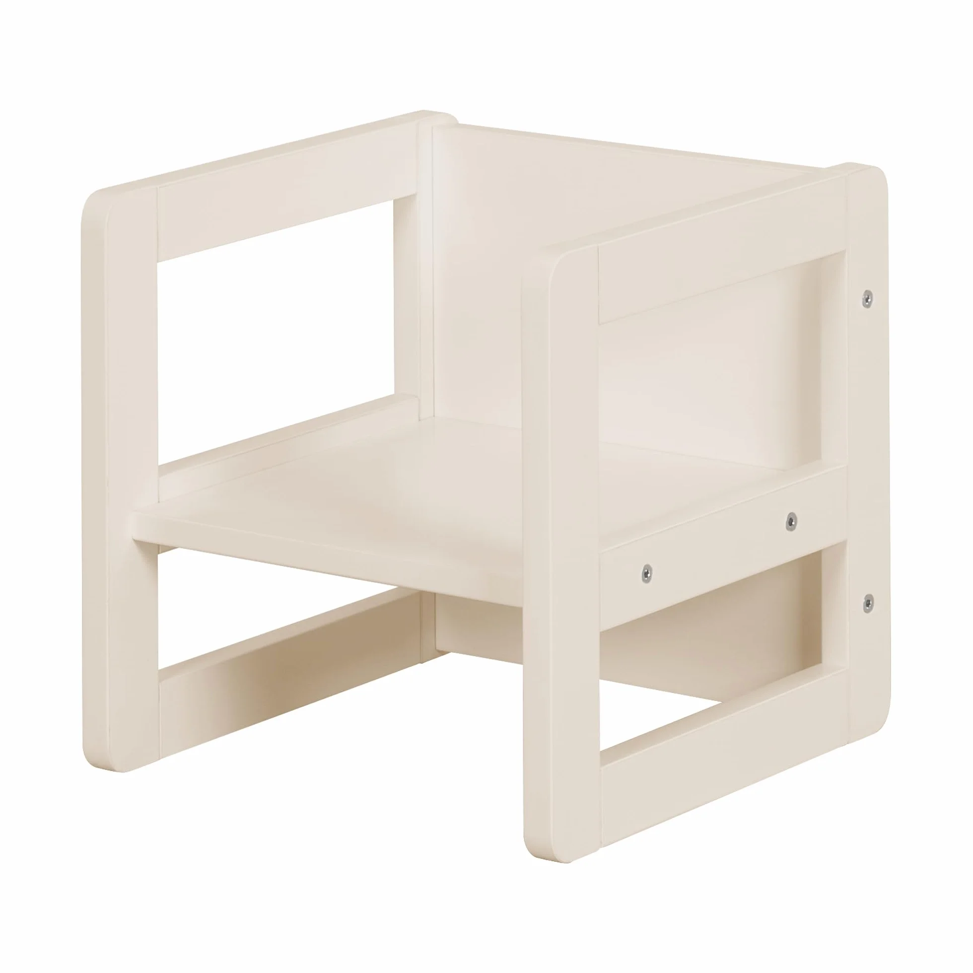Ensemble Table et Chaise Réversibles Enfants Bois Laqué Beige 3 Hauteurs d'Assise 9 Mois à 10 Ans
