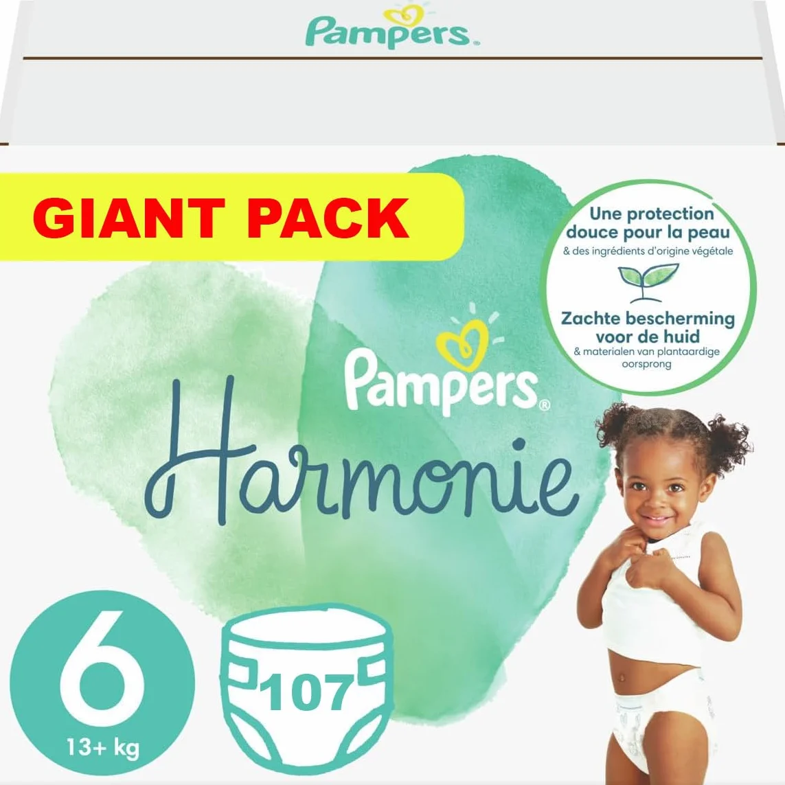 Pampers Harmonie Taille 6 Couches 107 (13-18 kg)