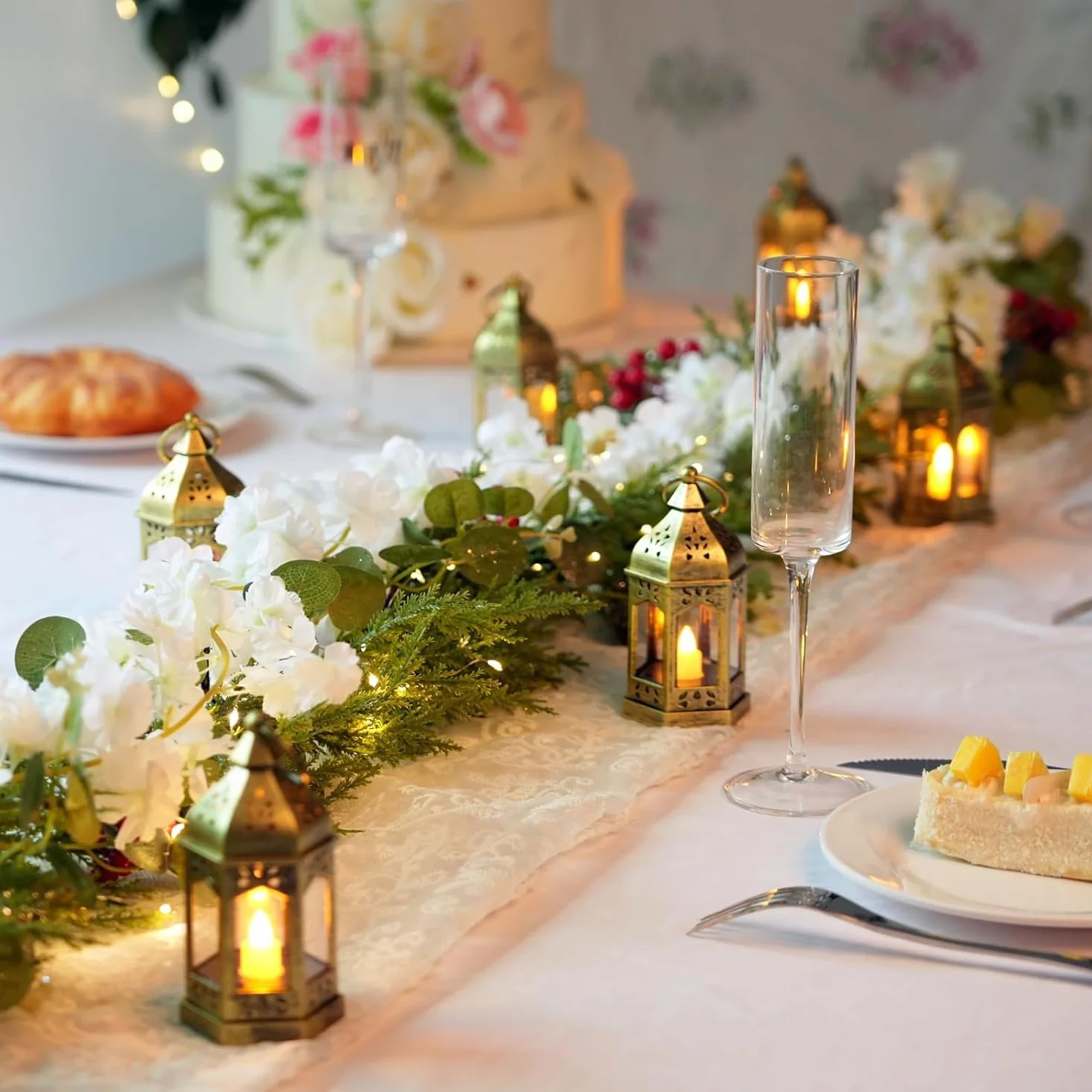 Lanterne LED Exterieur Lot de 10 Bougie Doré Decorative Halloween Mariage Noel