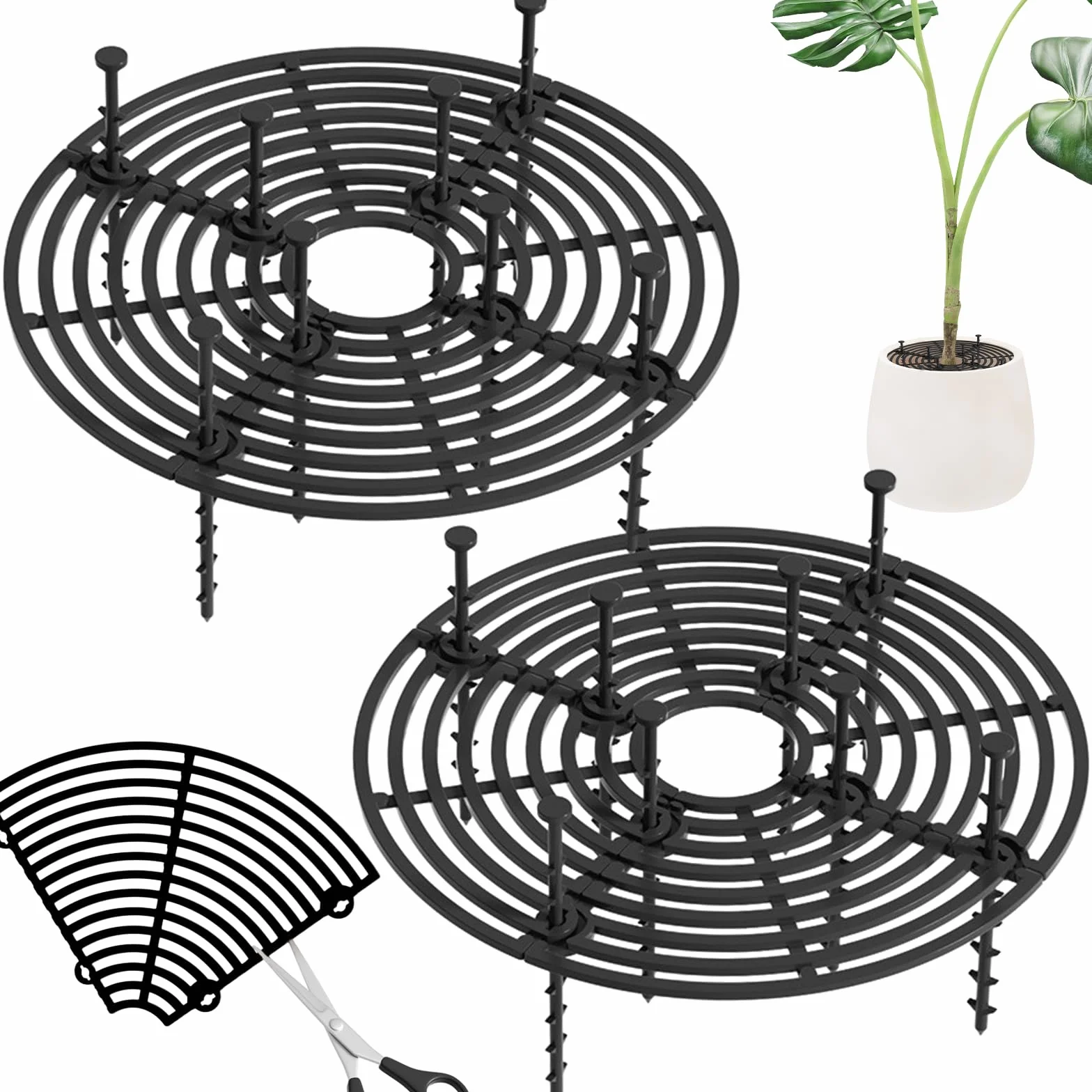 Lithyc 2 Pièces Grille Protection Plante, Protection Plante Chat, Cadre de Grille de Couverture Jardin 30 cm Diamètre