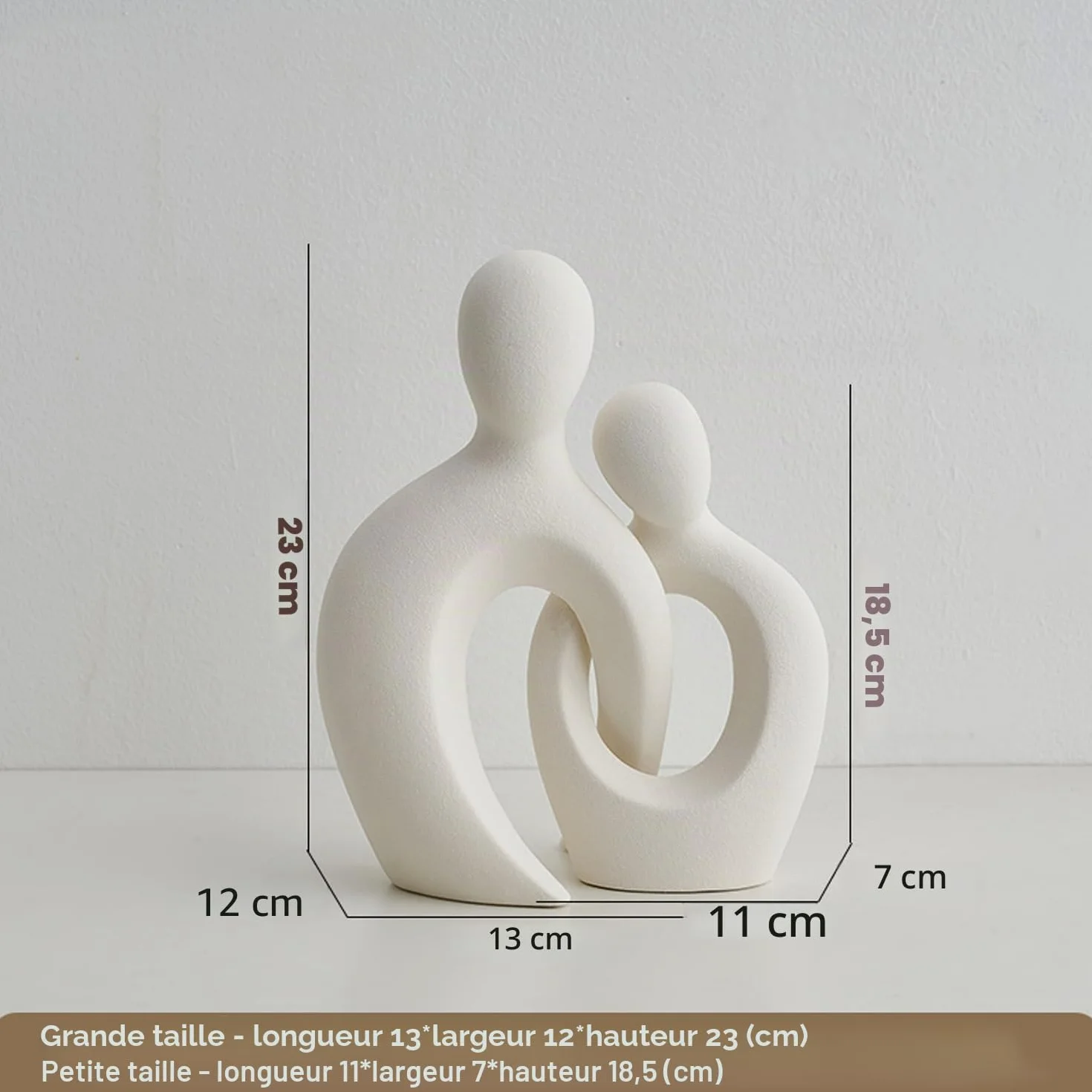 Statue Romantique en Céramique Blanche Moderne pour Décoration Intérieure