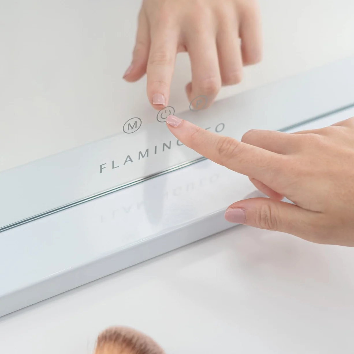 Flamingueo Miroir Coiffeuse Lumineux Bande LED 3 Modes Intensité Réglable Contrôle Tactile Blanc 58x12x43cm