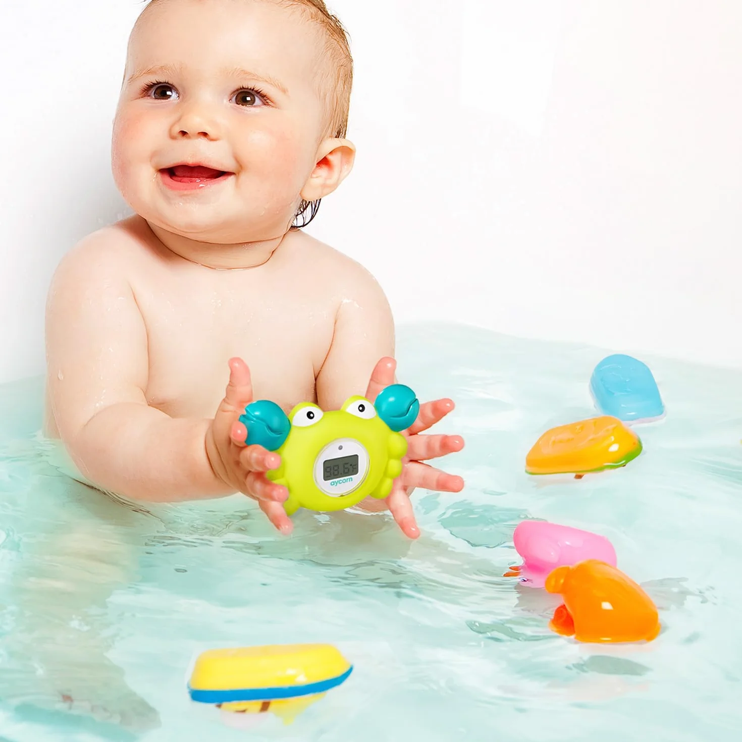 Thermomètre Digital pour Bébé avec Alarme LED, Analyse Rapide de l'Eau, Jouet Flottant