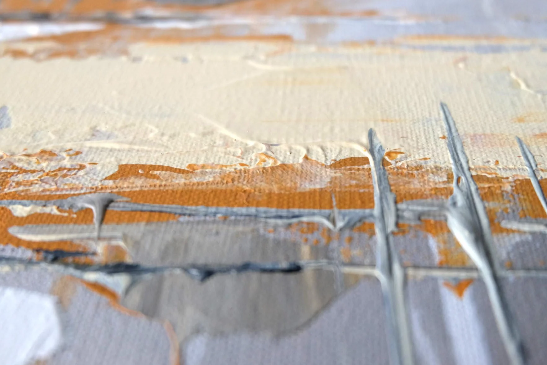 Tableau Peint à la Main 120x60 cm Toile sur Cadre en Bois Monica Mirafiori