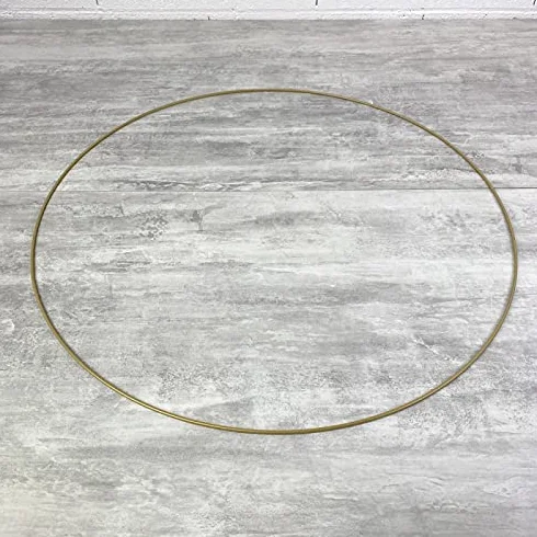 Grand Cercle métallique doré Ancien diam. 70 cm pour Abat-Jour Anneau epoxy Or Attrape rêves