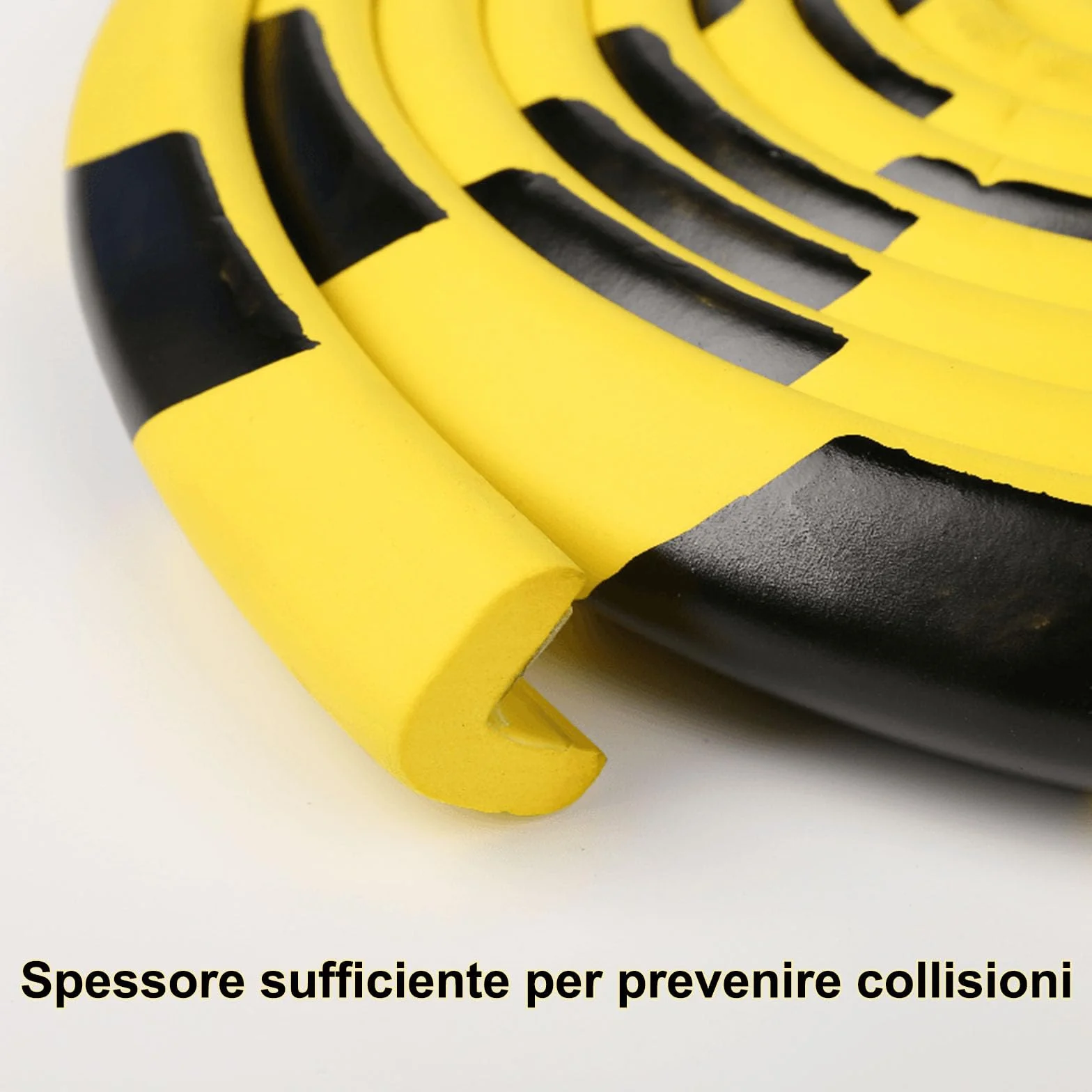 Mousse Protection en Caoutchouc, Coins de Protection Angles Jaune et Noire en Forme de L, 5M Autocollante Antichoc