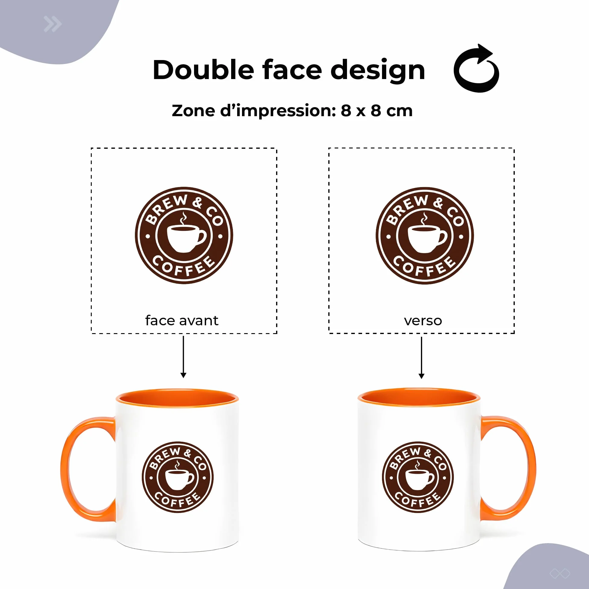 Cimpress Mug Personnalisable Photo Texte, 325 ml, Lot de 10, Orange | Tasse A Cafe Personnalisée Prénom, Tasses d'entreprise avec son propre logo, Cadeau d'Entreprise, Collègue