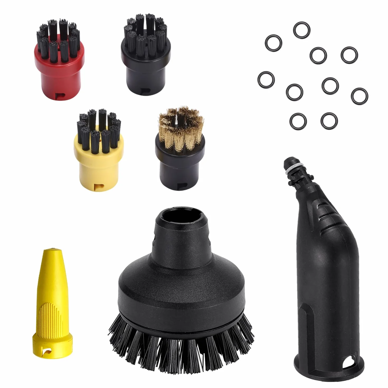 Accessoire Karch- Nettoyeur Vapeur Set, 4 Brosses, 1 Rondes Grande, 2 Buse pour Kärch-ER SC1 SC2 CTK10 SC3 SC4 SC5 SC7