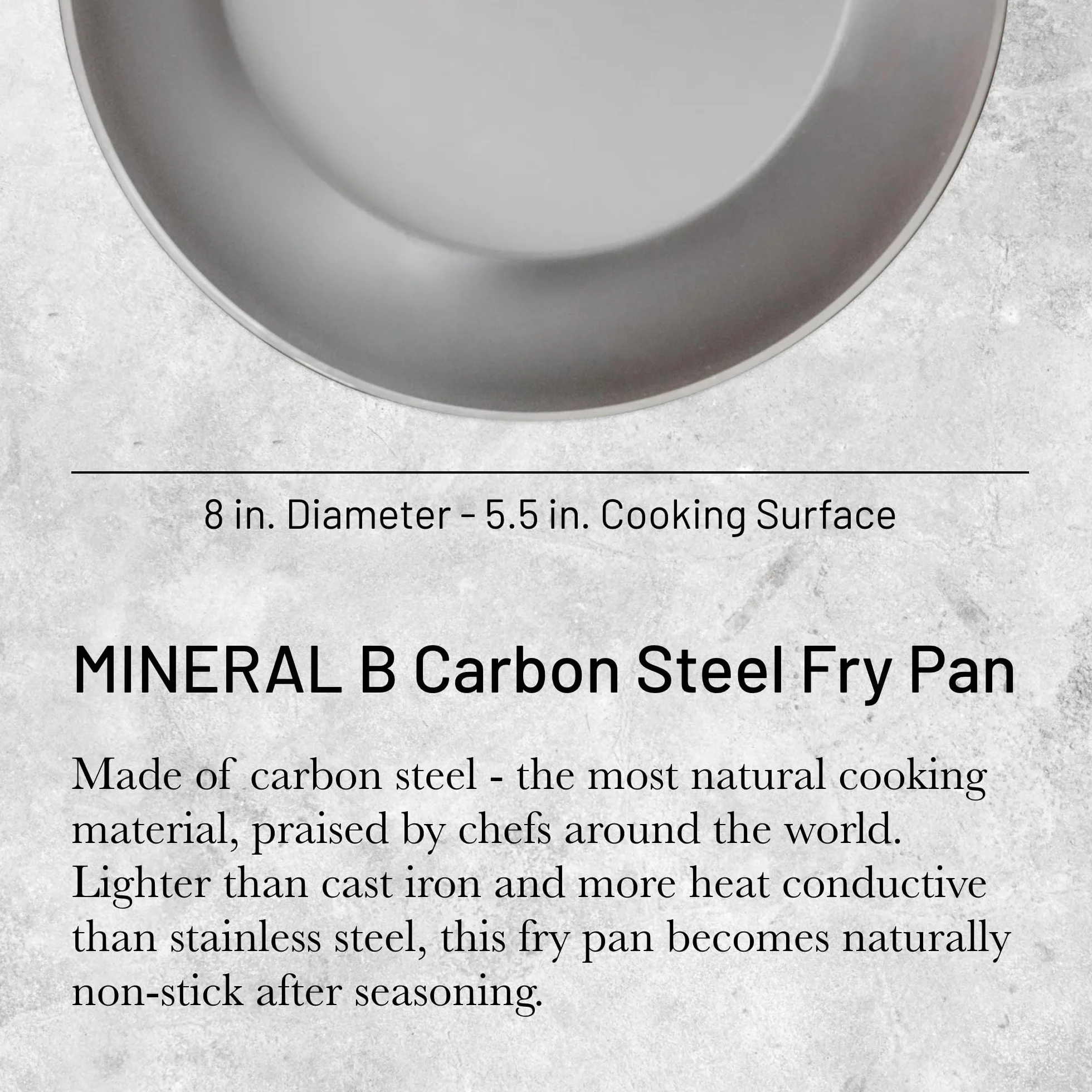Poêle en tôle d'acier MINERAL B 20 cm De Buyer Anti Adhérence Naturelle Tous Feux