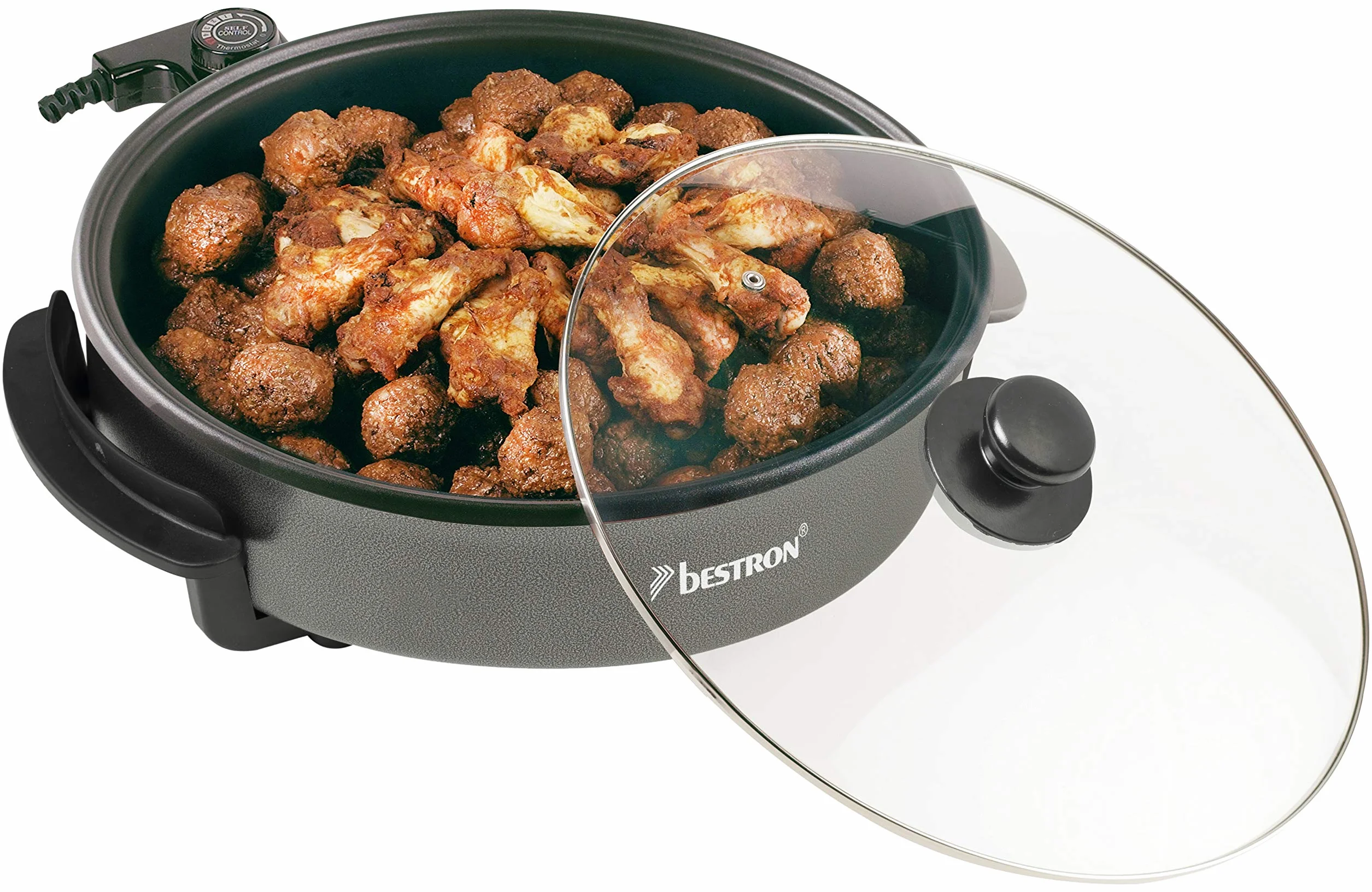 Bestron Poêle électrique de fête XL Ø32cm 1500 watts antiadhésif AHP1500Z Noir