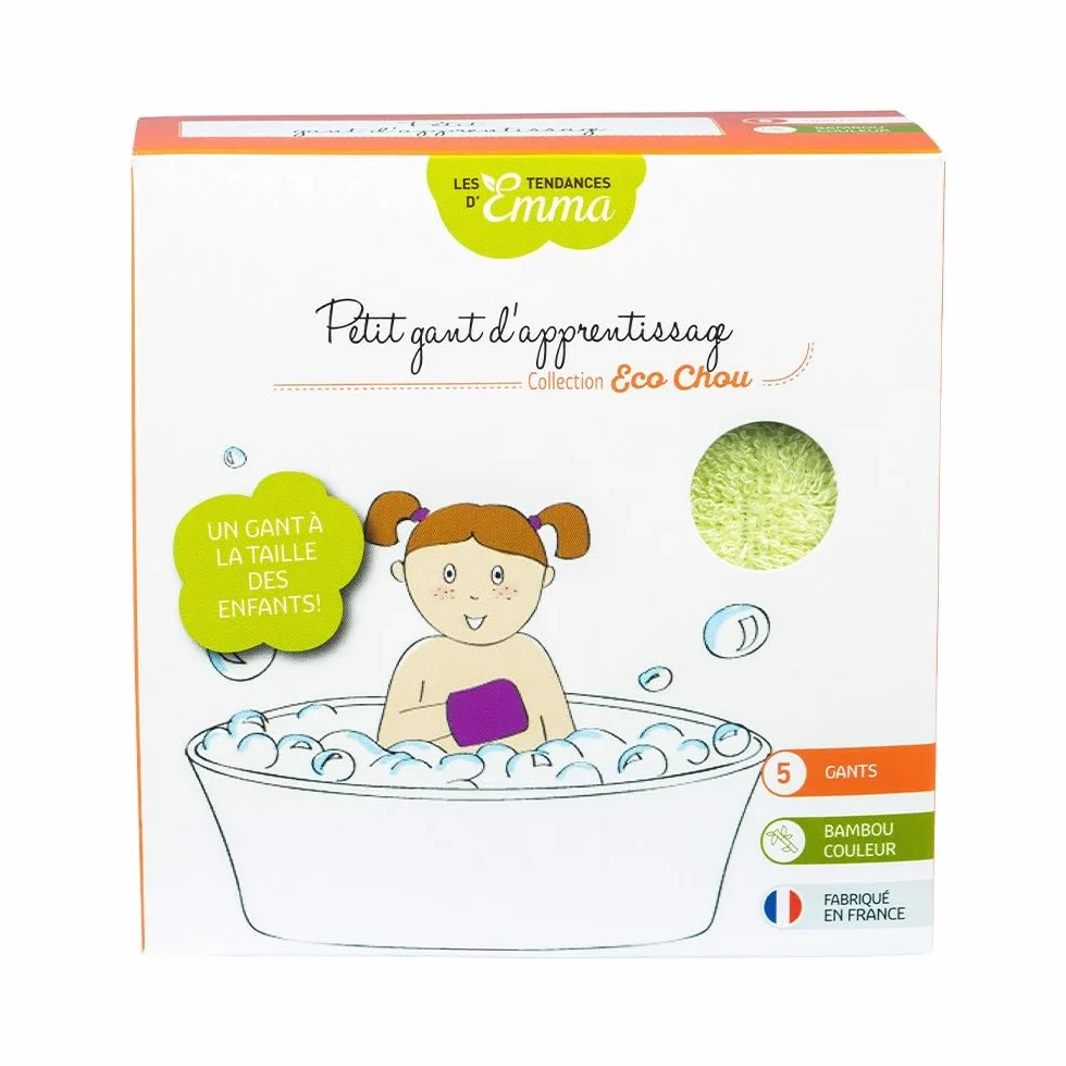 Les Tendances D Emma Lot de 5 petits gants d'apprentissage en Bambou bio