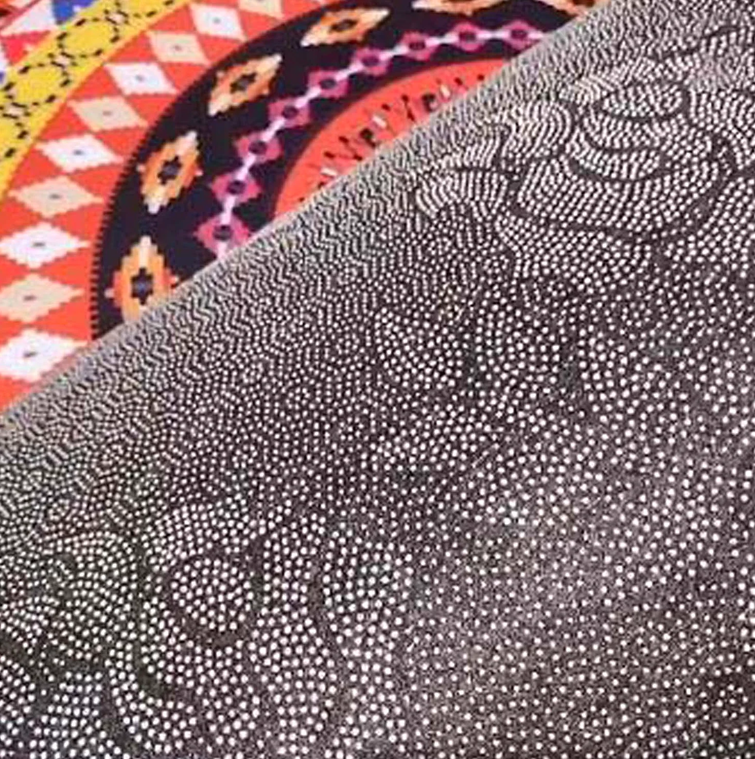 Dhao Tapis Rond Mandala Motif Bohême Moderne pour Salon Chambre à Coucher Cuisine Lavable Grands Antidérapant Tapis Diamètre: 160 cm