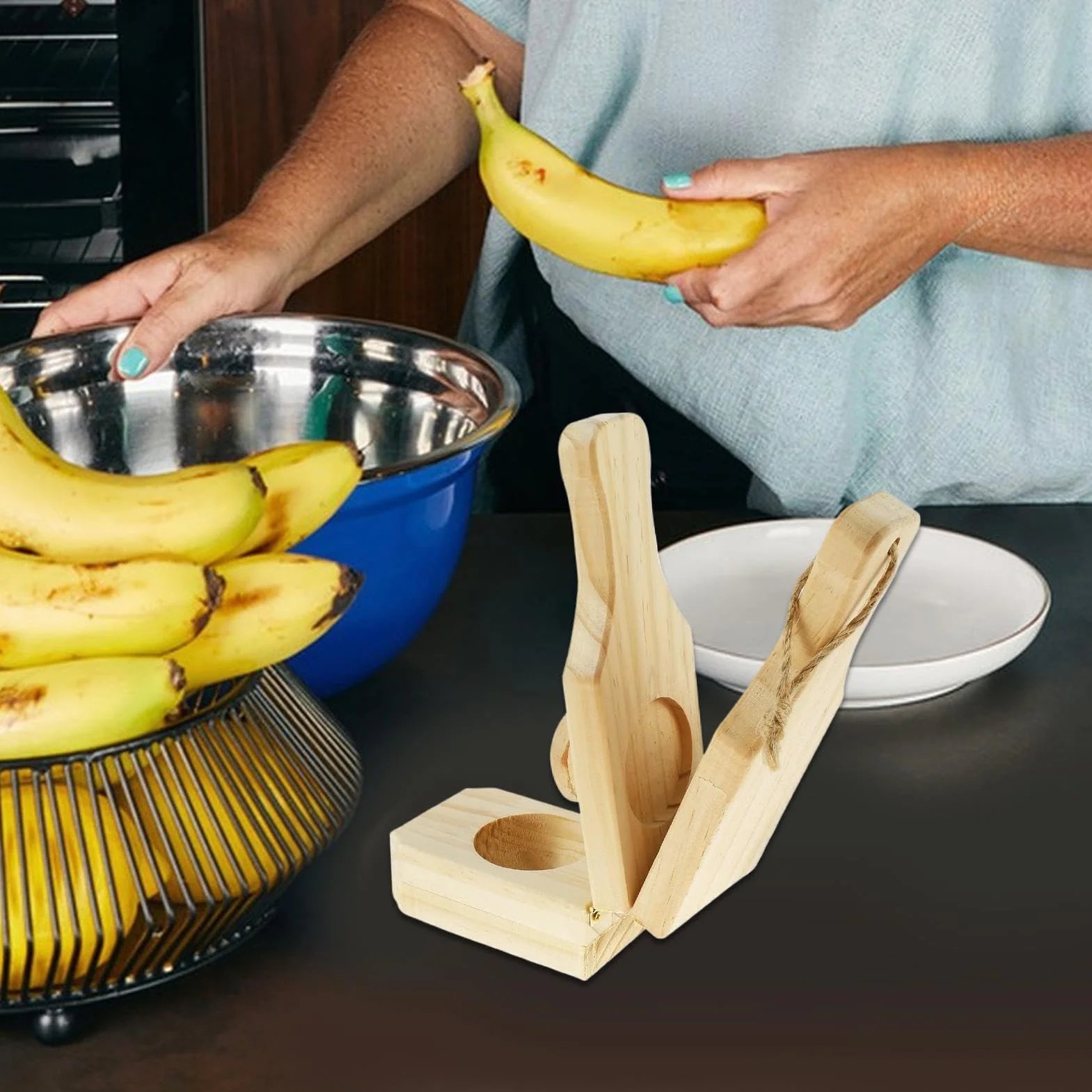 Presse à Écraser les Plantains en Bois pour Chips de Banane - Cuisine Cuisson Grill Maison Camping