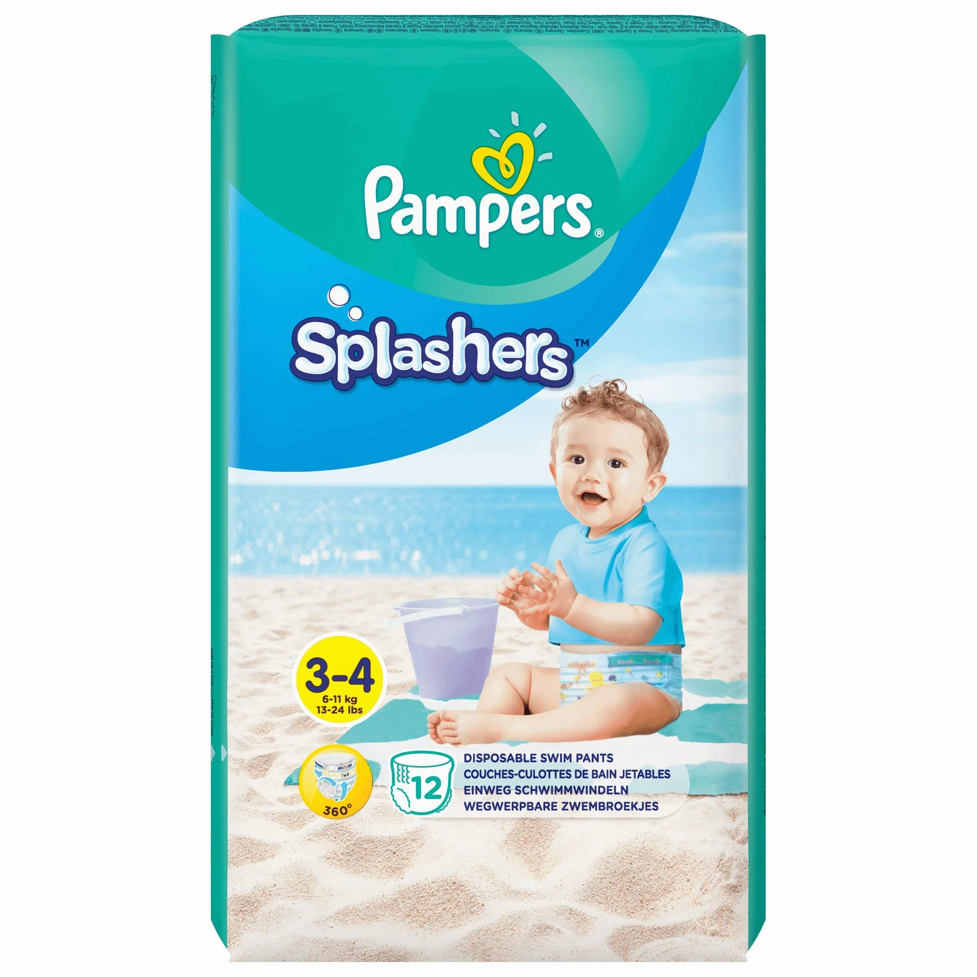Pampers Splashers Couche-Culotte de Bain Jetable Taille 3-4