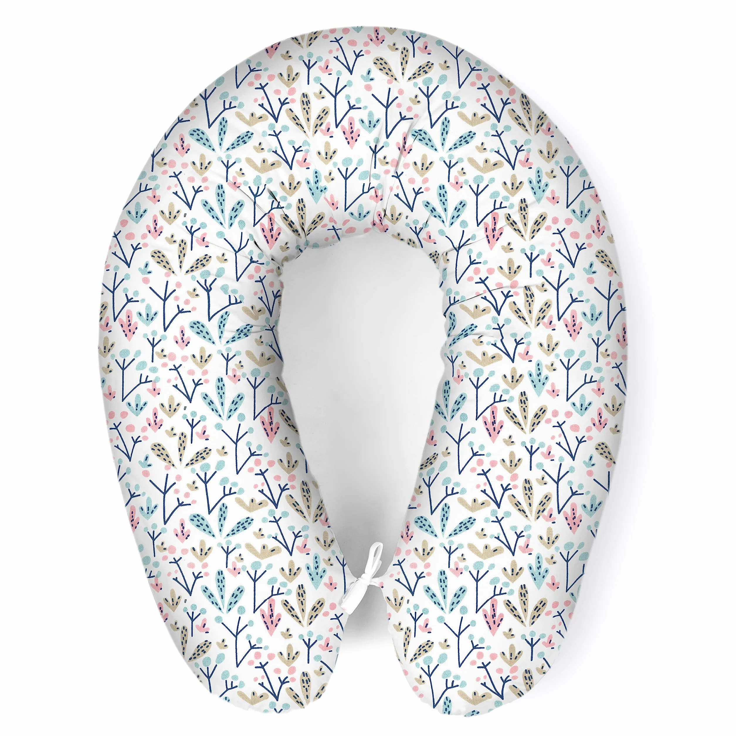 Coussin d'allaitement en coton 170 cm motif boule de neige