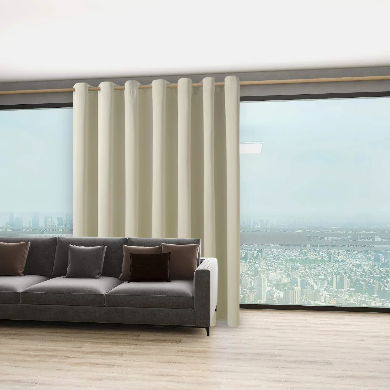 Bonzer Rideau occultant Extra Large avec réduction du Bruit pour Appartement, Studio, 274 x 381 cm (L x l) - 1 Panneau - Crème