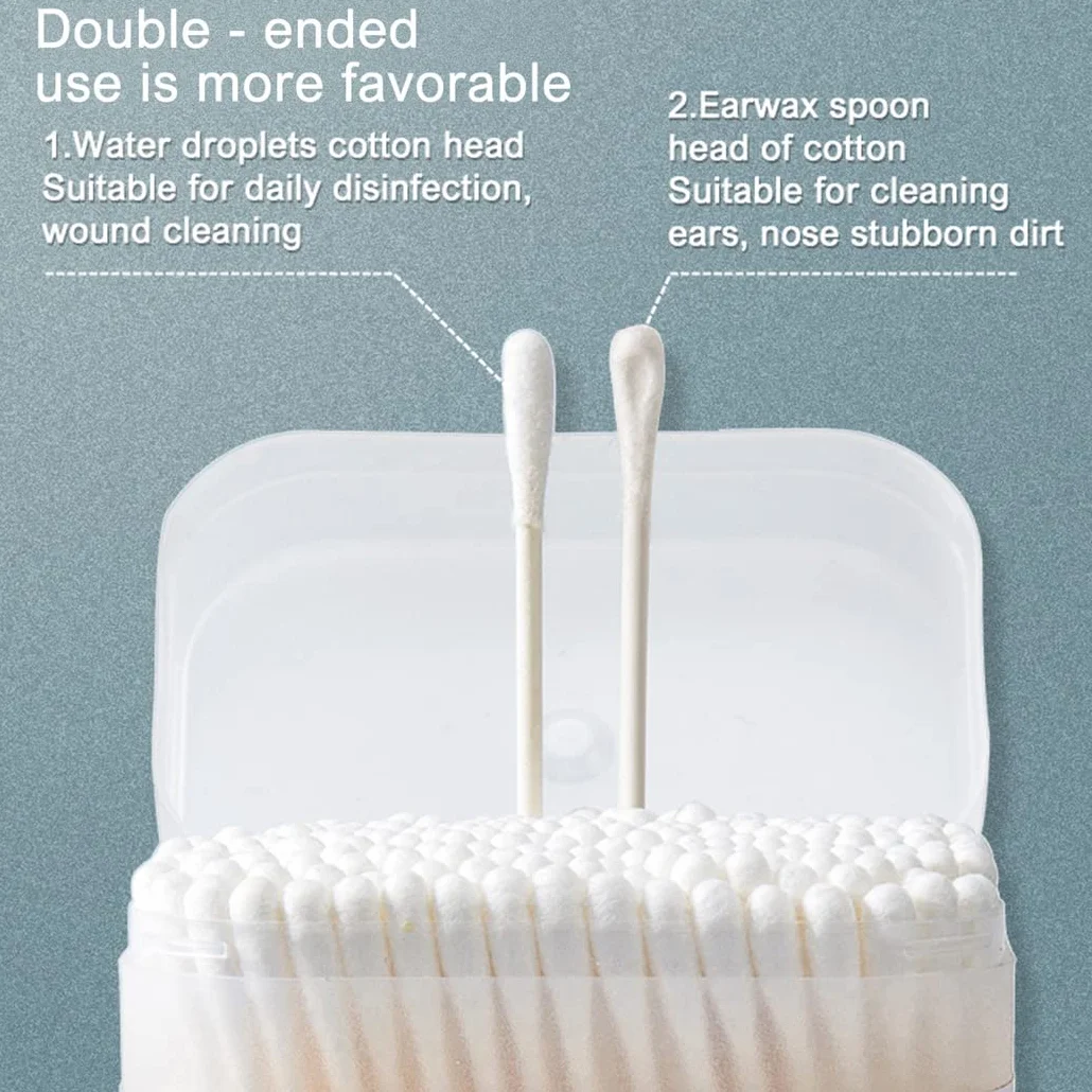 Cotons-tiges de sécurité bébé 400 pièces 100% coton biologique bâtons en papier blanc