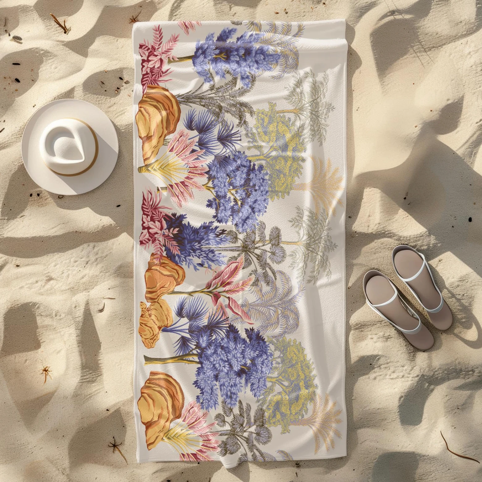 Serviette de Plage Orange Arbre Jaune Serviette de Bain Sport Piscine Toilette Microfibre Piscine Anti Sable Drap de Plage Bain xxl Ultraléger Portable Towel Absorbant Séchage Rapide 200x220cm