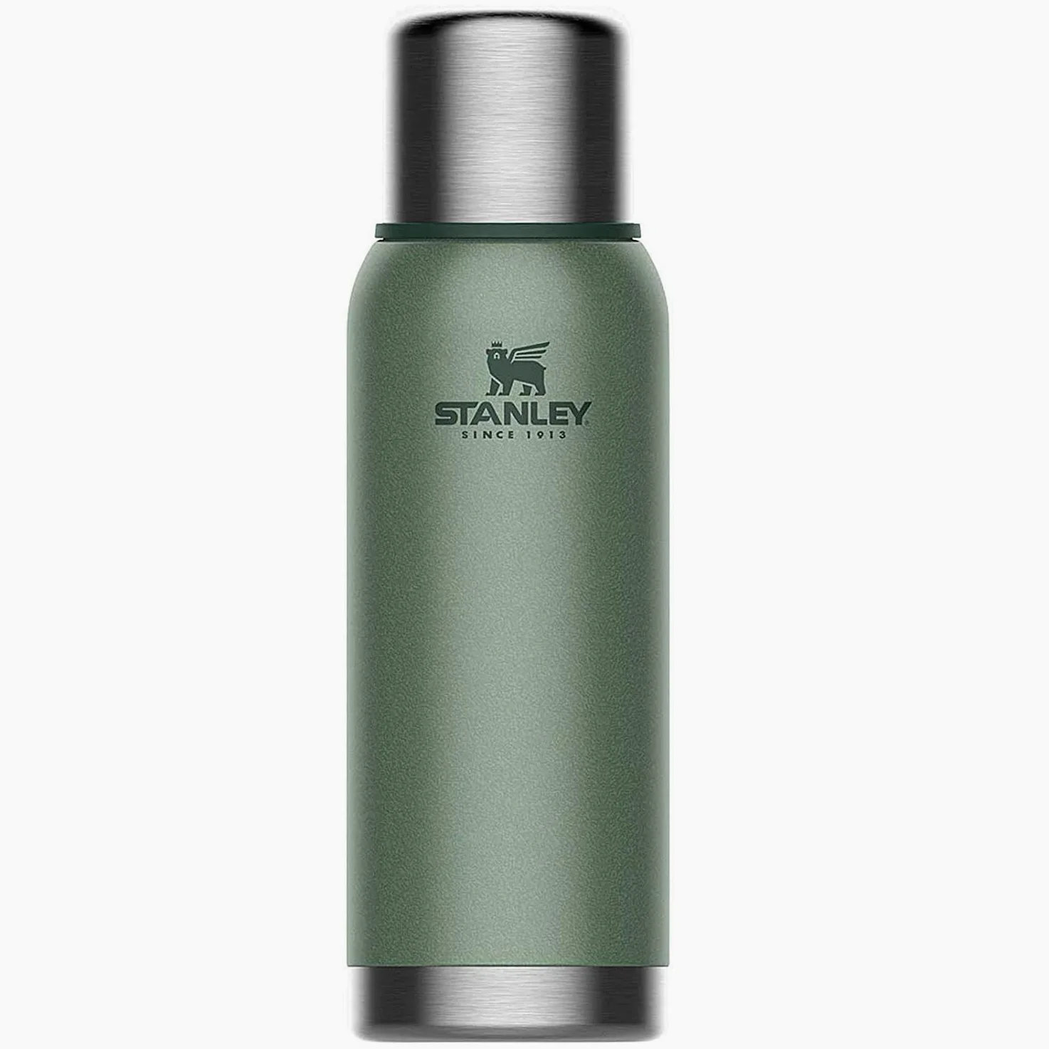 Stanley 1913 Adventure Thermos 1L - Hammertone Green | Maintient la Température 24h (Chaud/Froid) - Bouteille Isotherme - Sans BPA - Termosse Cafe Chaud - Gourde Inox