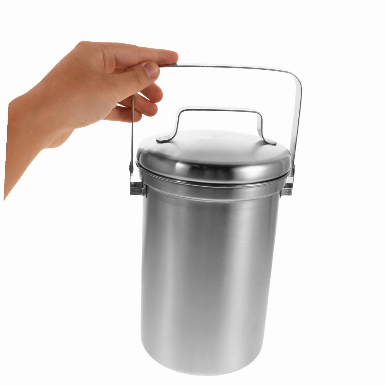 Lurrose Poubelle Compost la Cuisine en INOX 3L Couvercle Étanche, Bac à Déchets Alimentaires pour Recyclage Domestique et Usage en Intérieur
