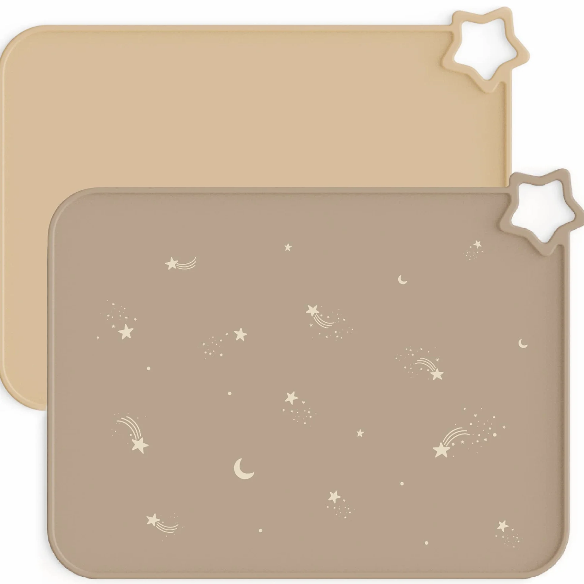 Moonkie Lot de 2 Sets de Table en Silicone Antidérapants Résistants aux Taches pour Enfants