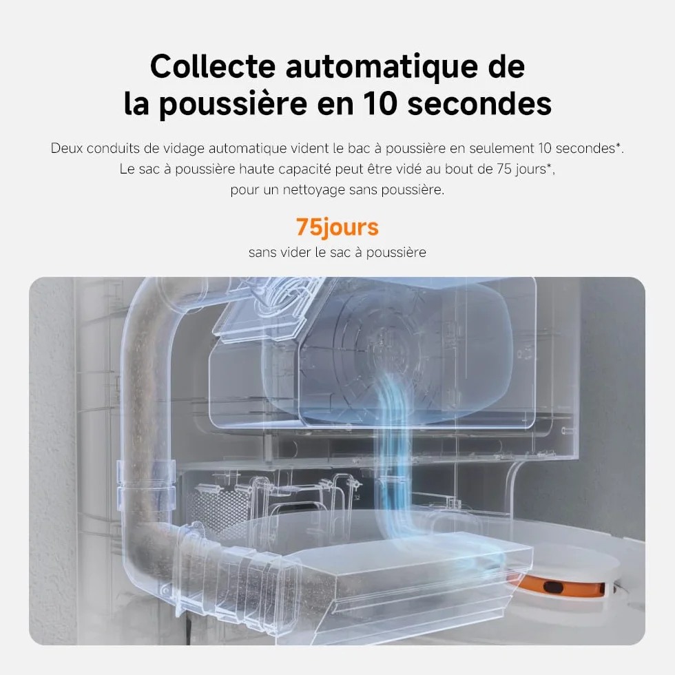 XIAOMI Robot Vacuum X20+ Station Tout-en-Un 6000 Pa Aspiration Lavage & Séchage Auto