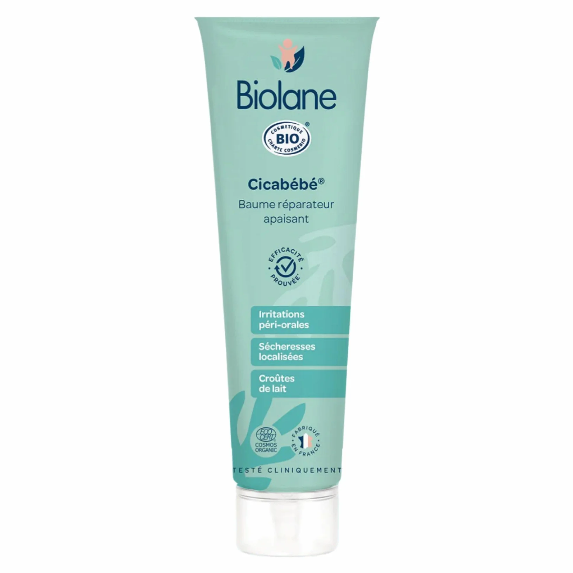 BIOLANE Cicabébé Crème nourrissante Baume réparateur Croûtes de lait 99% d'ingrédients d'origine naturelle Tube 40ml Fabriqué en France