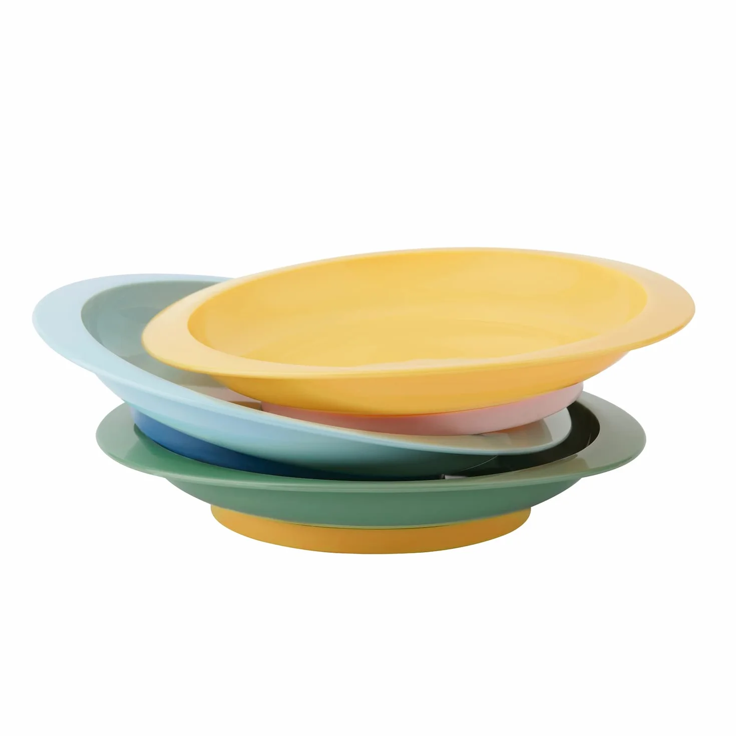 Badabulle Lot de 3 assiettes antidérapantes incassables Multicolore