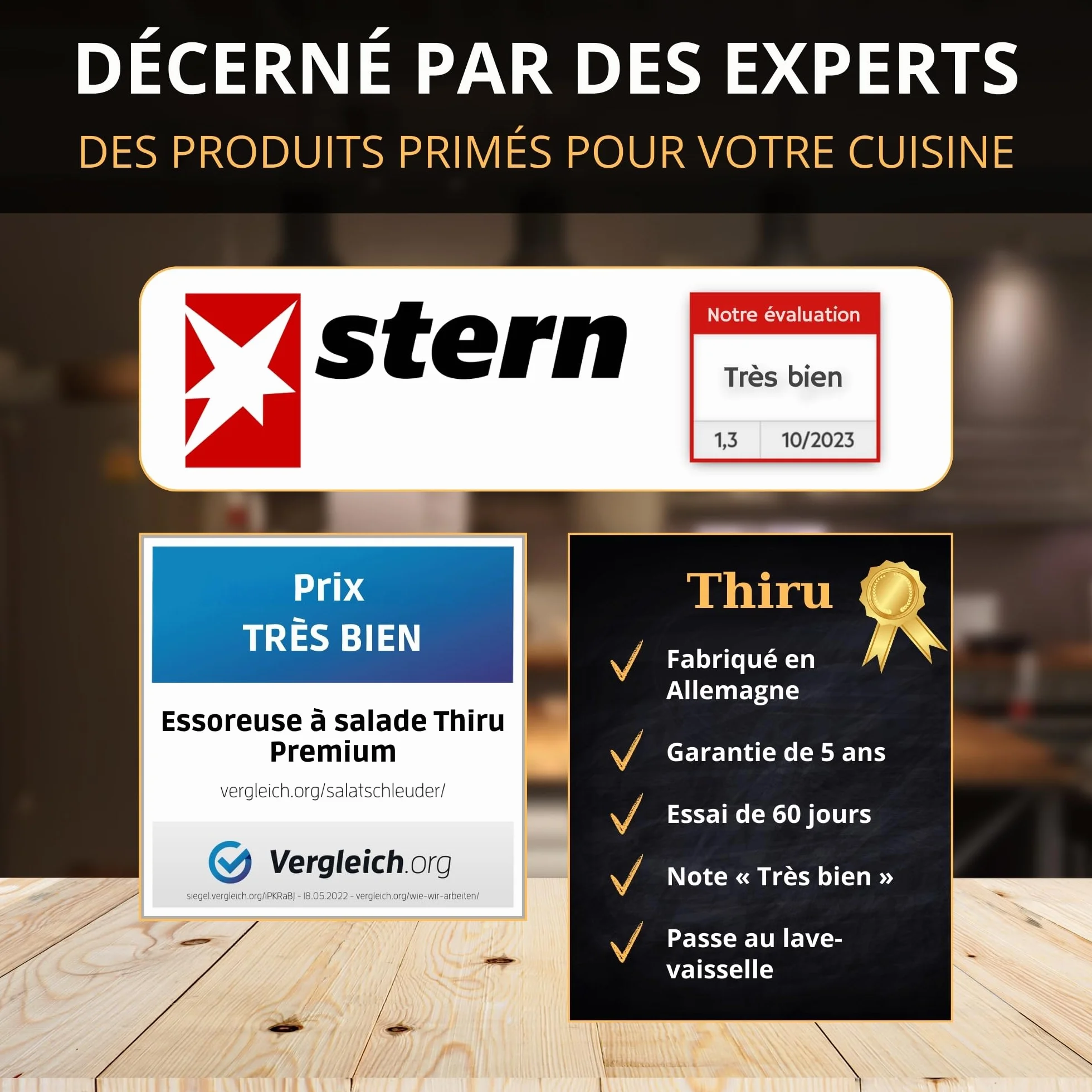 Thiru Premium Dénoyauteur de cerises grande capacité anti-éclaboussures Made in Germany