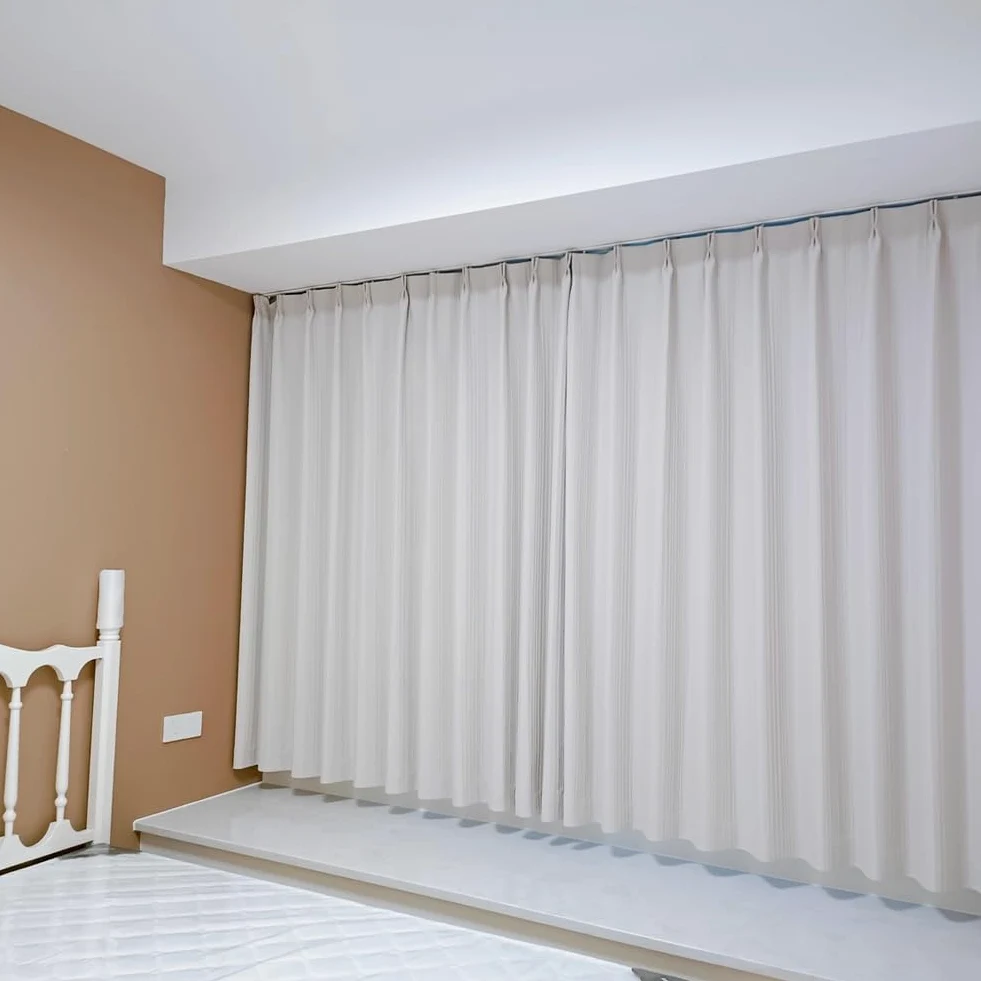 Rail de rideau en aluminium 120-500 cm pour chambre à coucher, salon, salle à manger, camping-car