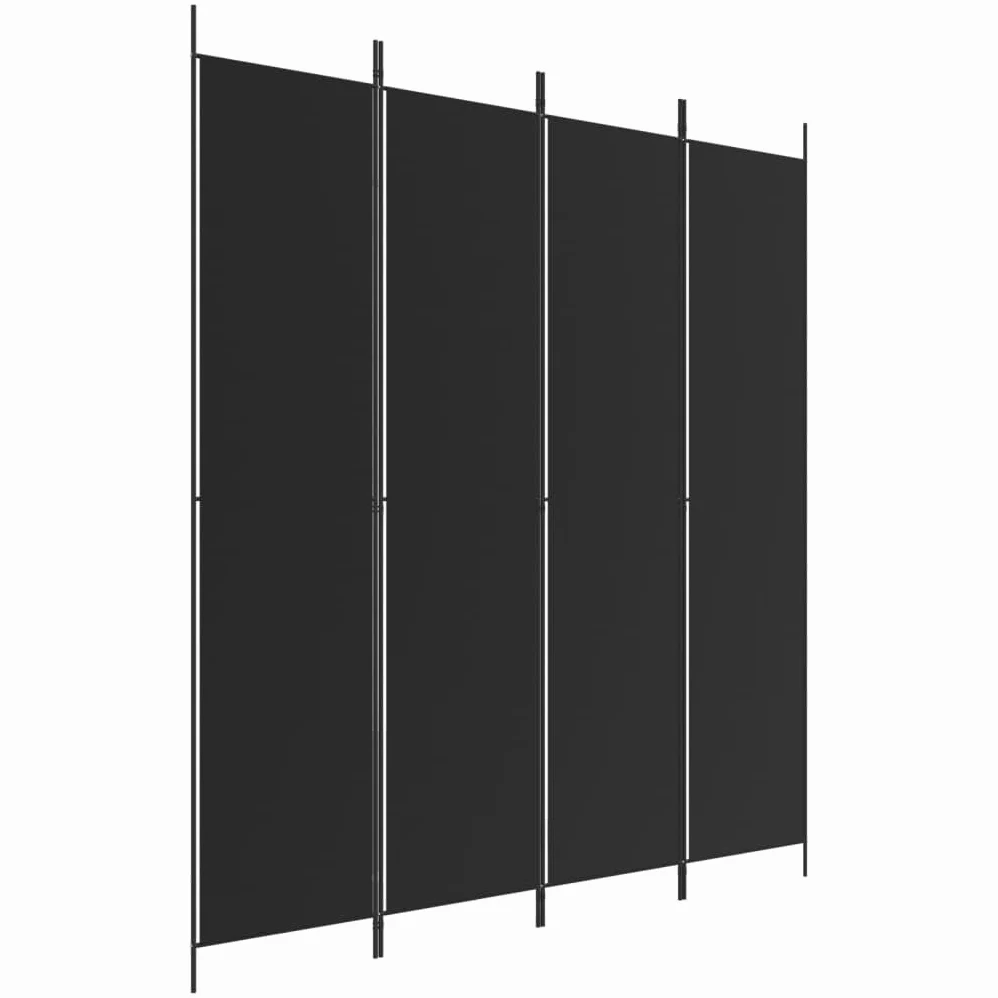 vidaXL Cloison de séparation 4 Panneaux Noir 200x220 cm Tissu