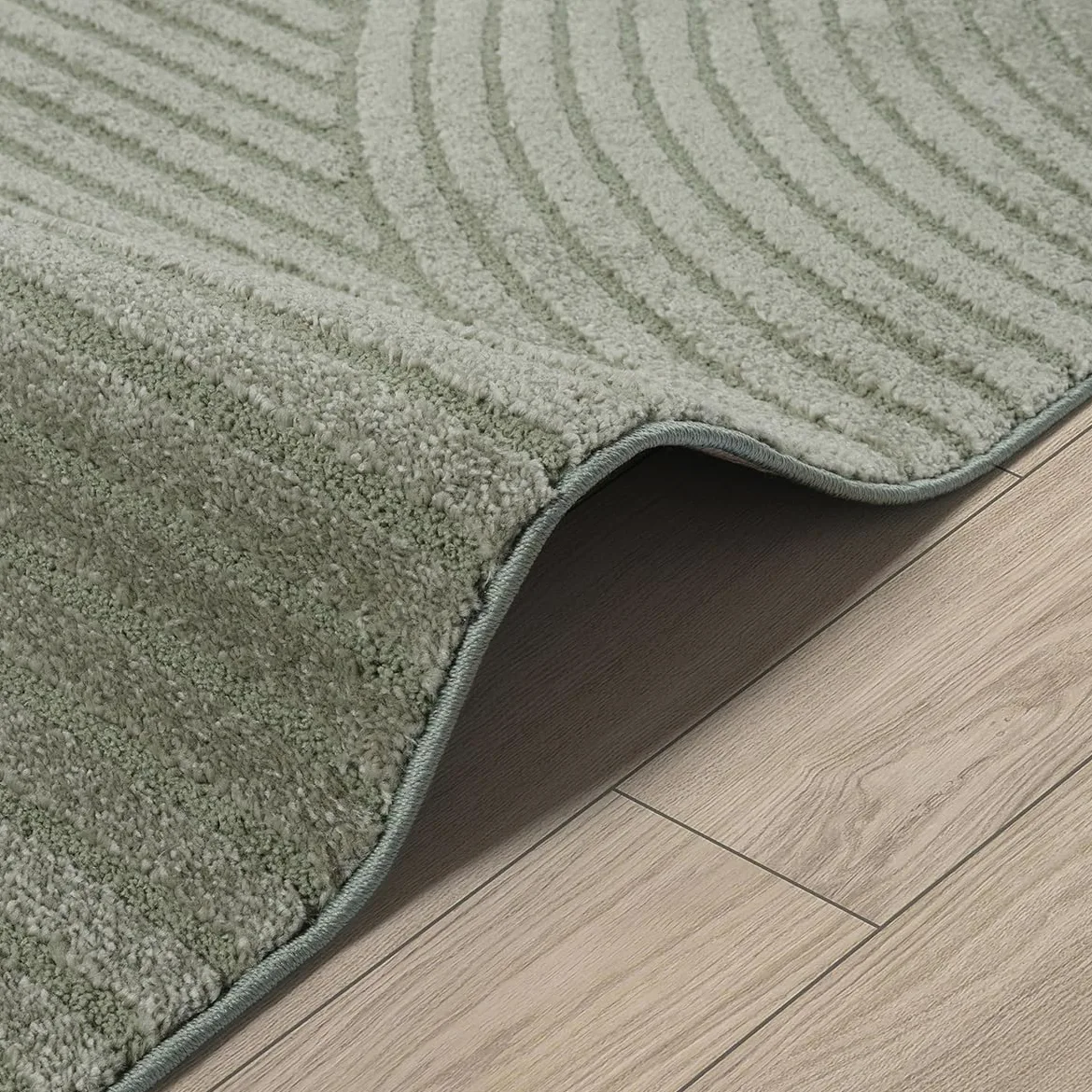 Mia’s Teppiche Atlas Tapis Moderne pour Salon à Poils Courts avec Effet Relief, Structure 3D, Haute qualité de Fibres – Parfait pour la Chambre et Le Salon, Vert, 120 x 170 cm
