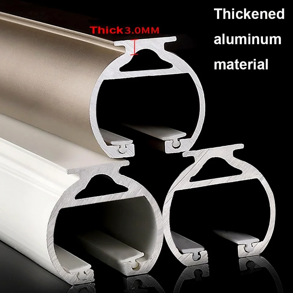 Tringle à Rideaux avec Embouts Ronds, Tringle à Rideau avec Supports, Rail De Rideau Pour Bureau, les salons, les espaces(Blanc,1.90 m (6.2 ft))