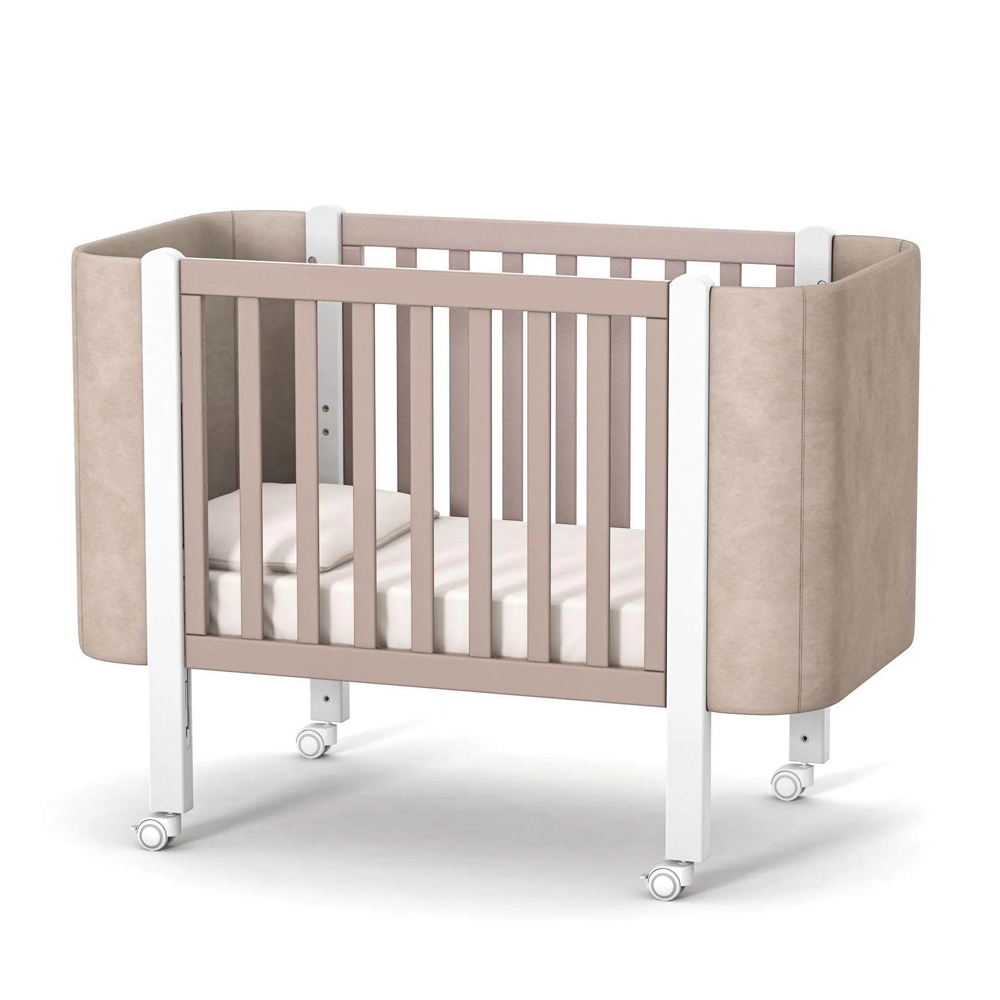 Veres Lot de 4 roulettes pivotantes pour lit de bébé Blanc