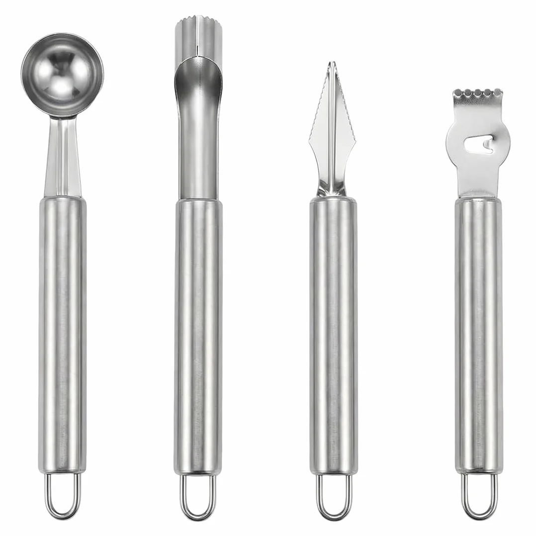 Set 4 en 1 Cuillère Parisienne à Melon Acier Inoxydable Ustensile de Cuisine