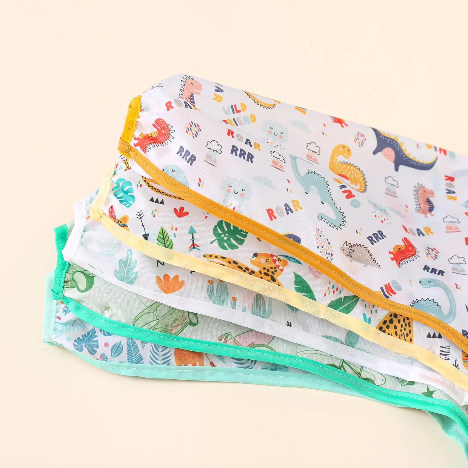Bavoirs Manches Longues Lot de 5 Imperméable Bébé Enfant 5-30 Mois