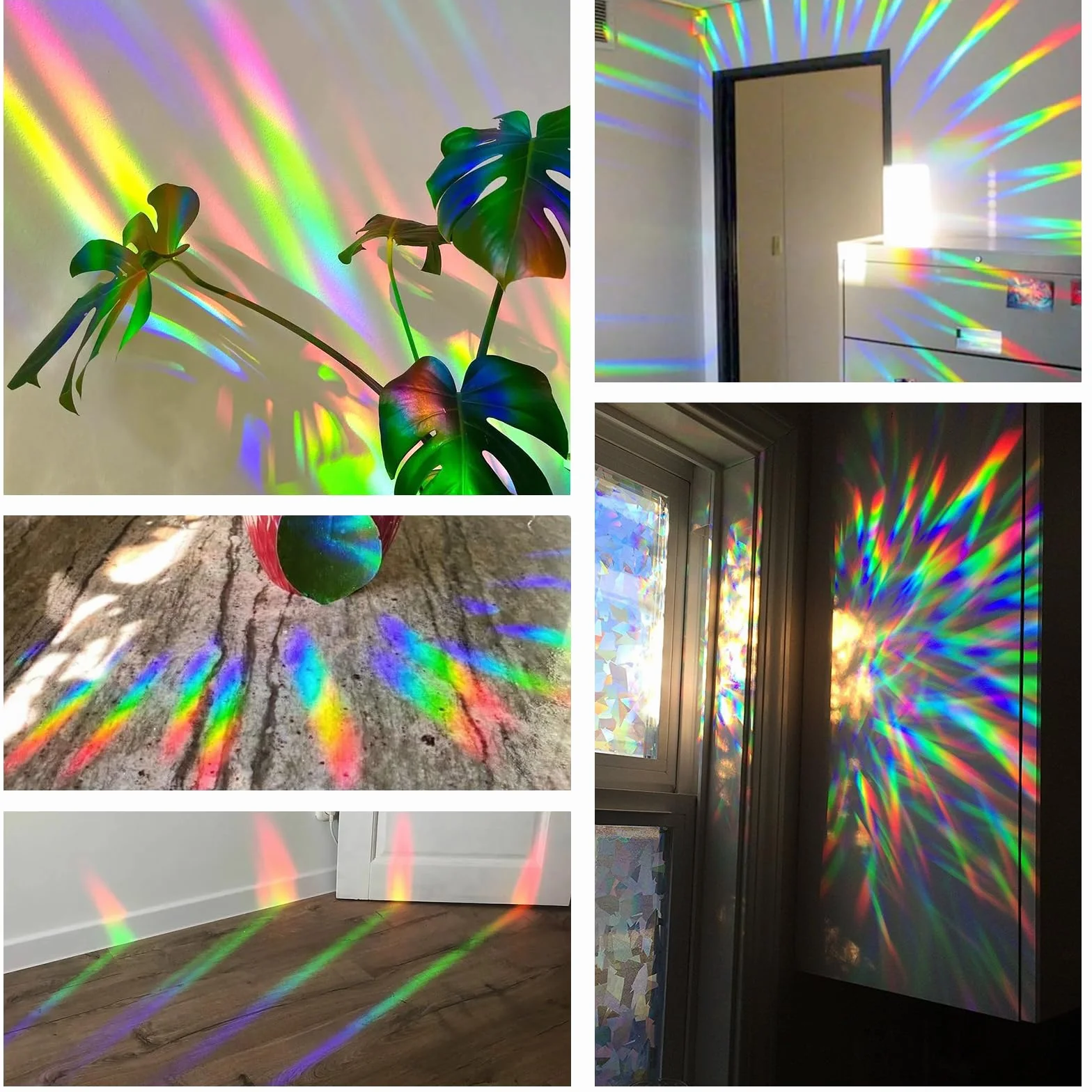 Lot de 39 Stickers Suncatcher Anti-Collision Arc-en-Ciel Fenêtre Prism Autocollant Verre Décoration Lumineuse Maison Bureau