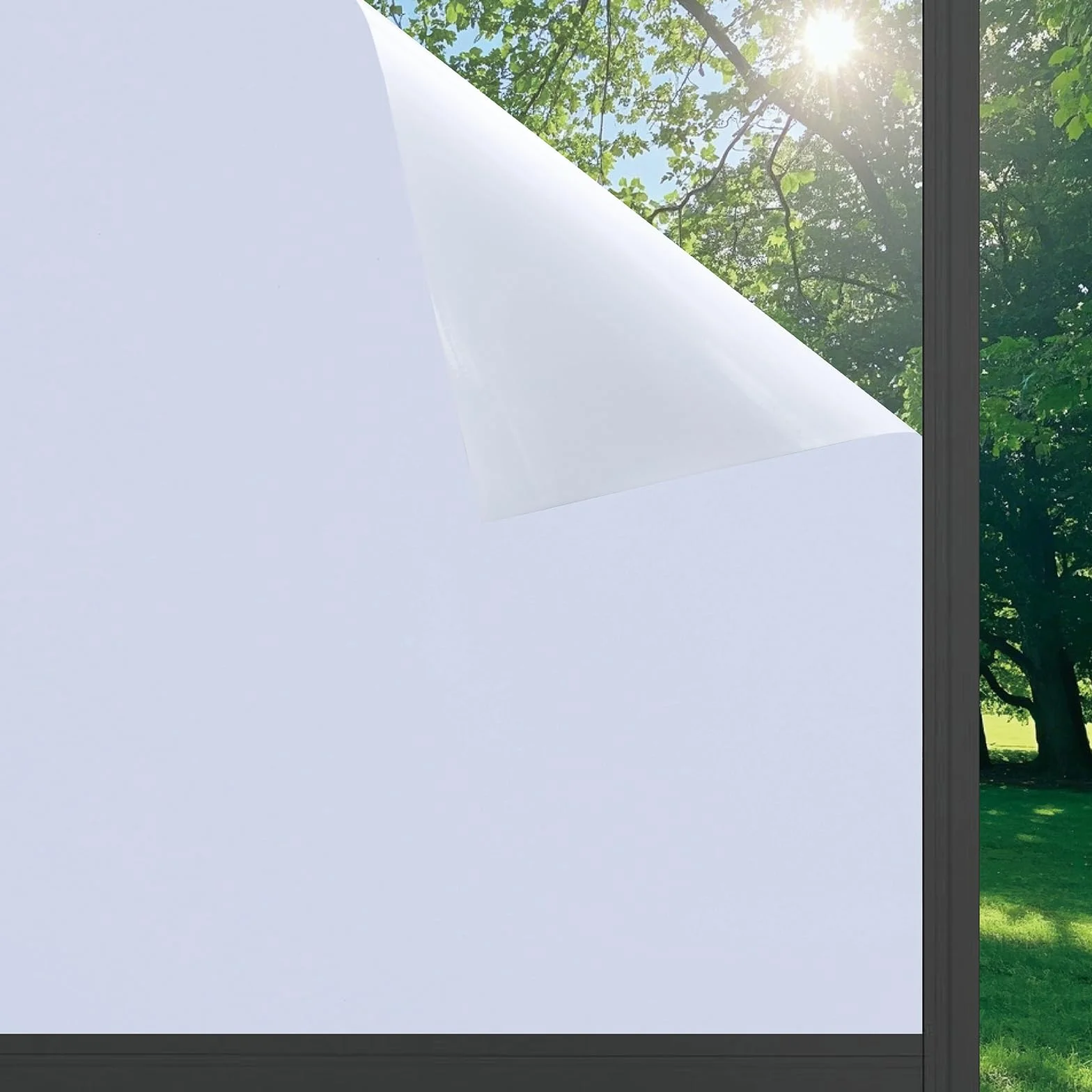 Film Occultant Fenêtre Blanc, 100% Anti UV，électrostatique Film， pour Vitre pour Bureau Maison Salle de Bain Chambre Fenetre Anti Regard 60 cm x 400 cm
