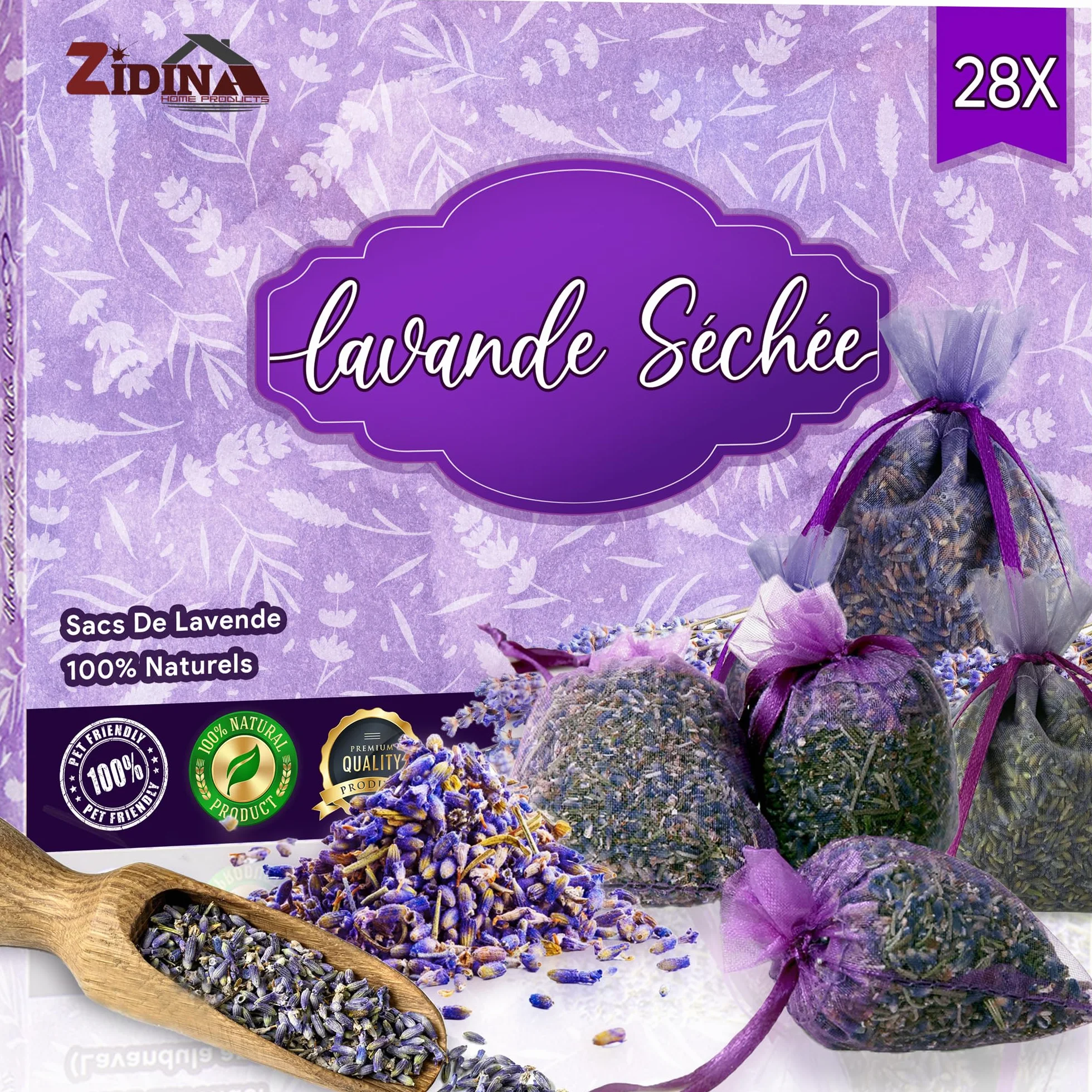 Sachets de Lavande Séchée pour Maison et Voiture – Sachet Lavande Armoire Désodorisant Naturel Antimites Longue Durée