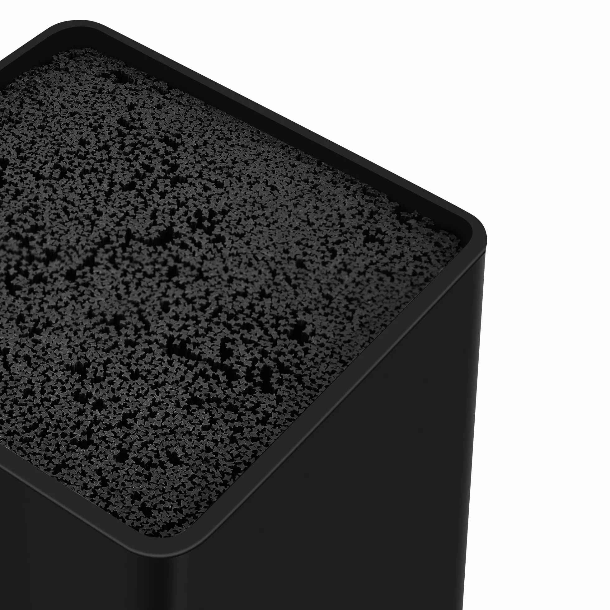 Bloc Couteaux Vide Noir Universel pour Cuisine, Porte-Couteaux avec Lattes Flexibles, 22 x 9.5 x 9.5 cm
