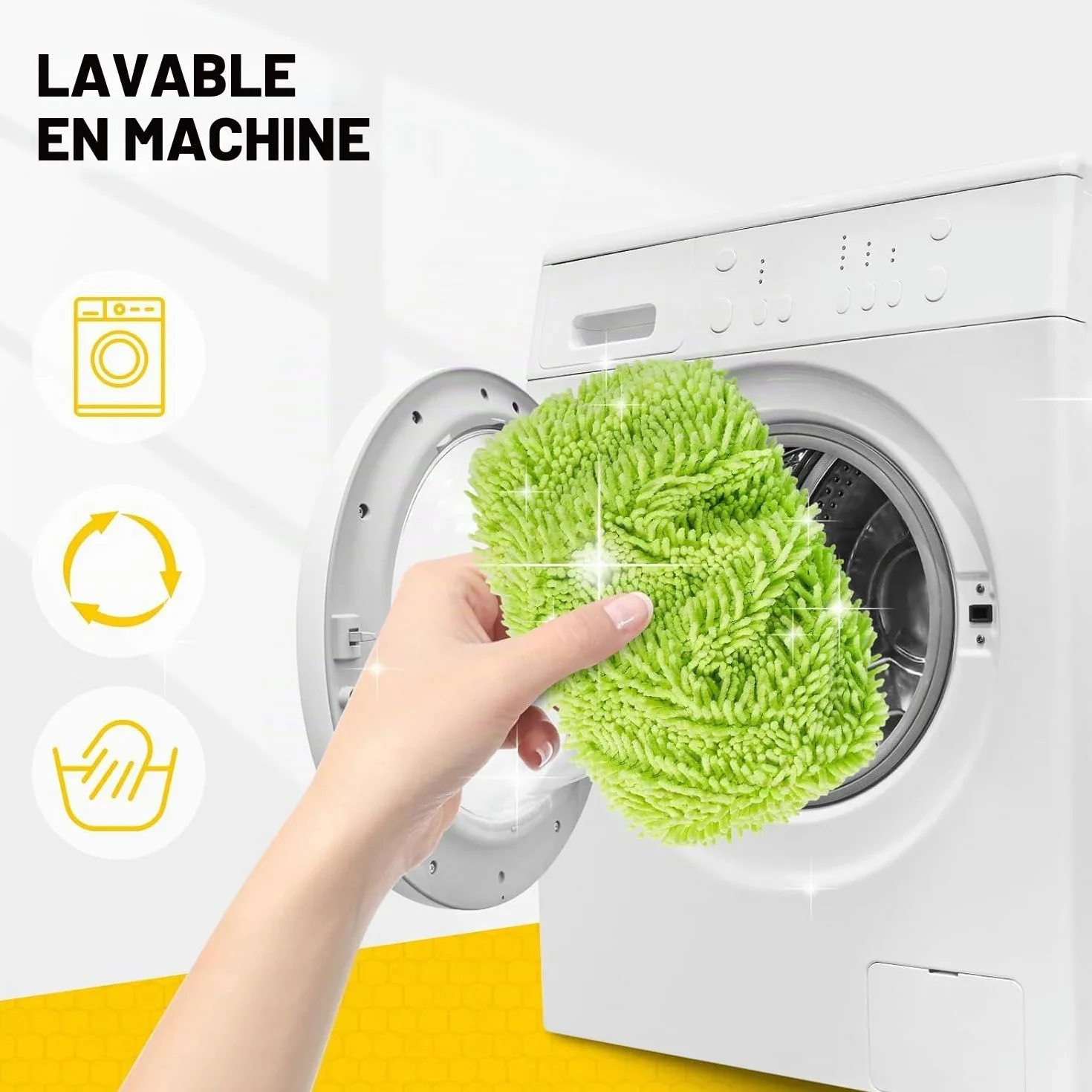KEEPOW Chiffons Réutilisables Compatibles Swiffer Balai, Lavables, Microfibres pour Swiffer Sweeper Mop, Sec et Humide