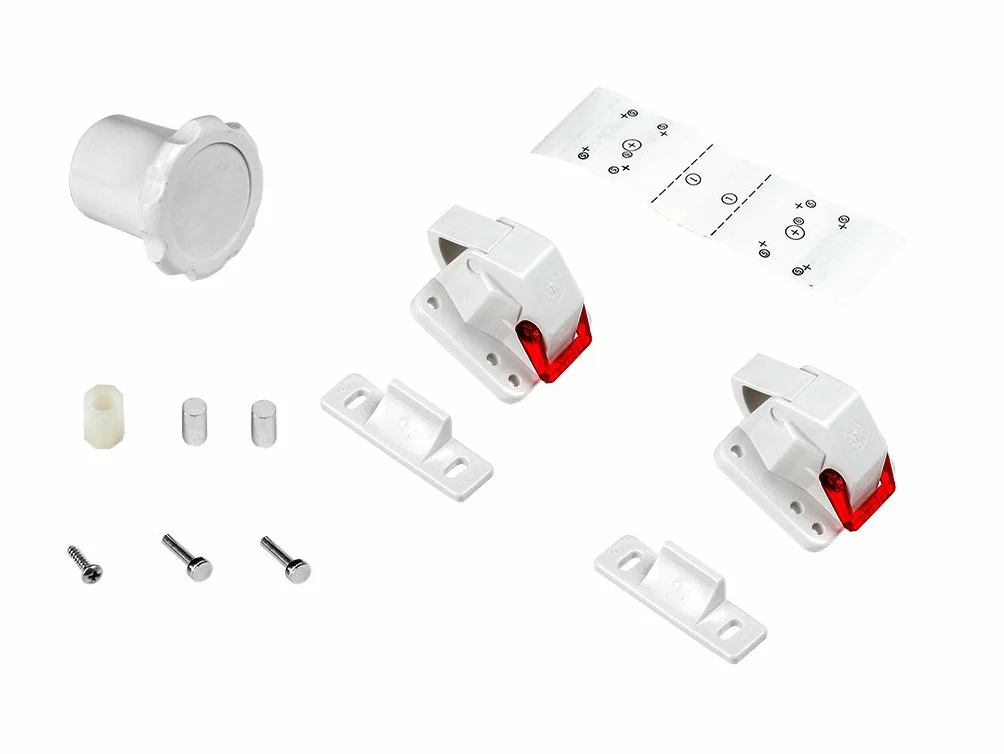 Emuca Lot de 2 verrous + 1 clef magnétique de sécurité bébé/enfant pour placard tiroir porte