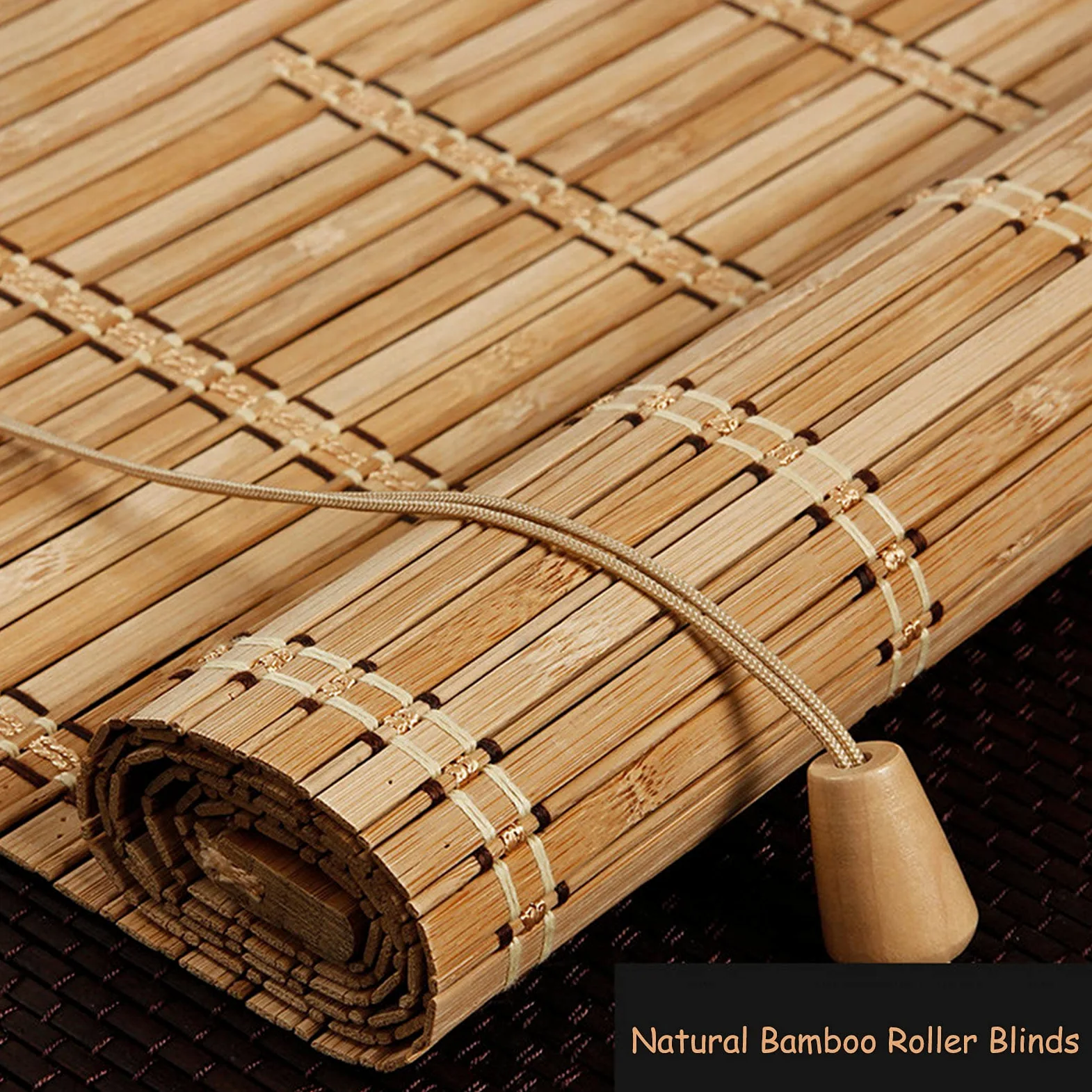 Rideau En Bambou Rétro,Rideau Occultant En Bambou,Stores à Enroulement En Bambou,Stores Venitien Bois,Stores À Rouleaux Romains,Respirant/écologique,pour Jardins,Personnalisées (120x140cm/47x55in)