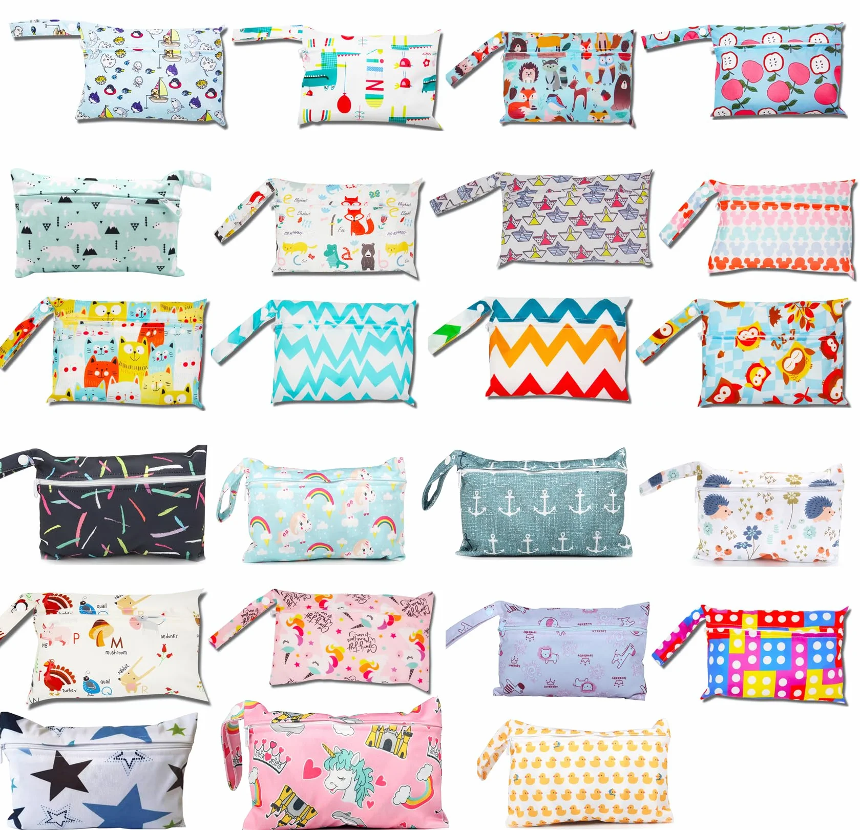 Sac à langer imperméable mini motif animal coloré 22x15 cm pour bébé natation voyages plage