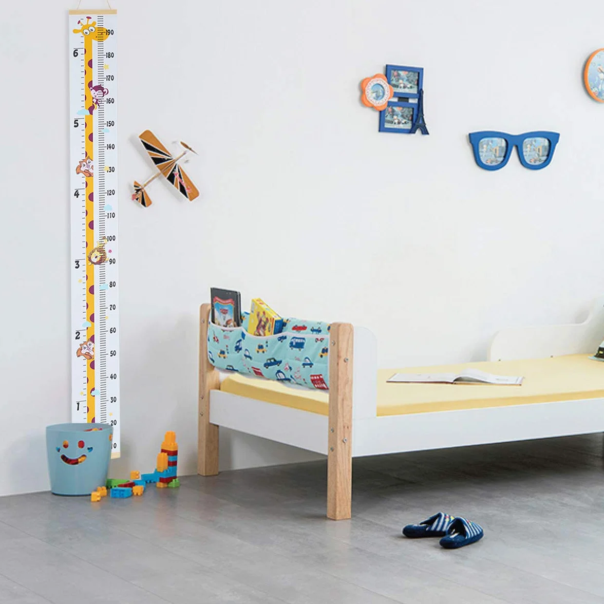 Toise Enfants Croissance Règle Hauteur Bébé Amovible Toile Bois Girafe Décoration Chambre
