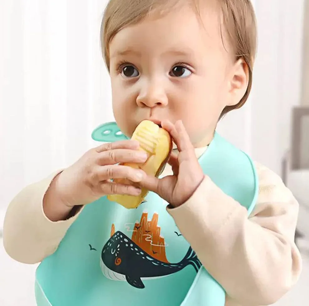 SLOSH Bavoirs Bébé Silicone Souple Bavette Vert Imperméable Ajustable Enfant Waterproof